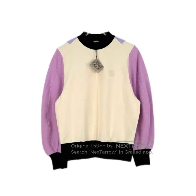 Loewe Loewe Beige and purple embroidered logo design sweater Size S / US 4 / IT 40 - 1 Thumbnail