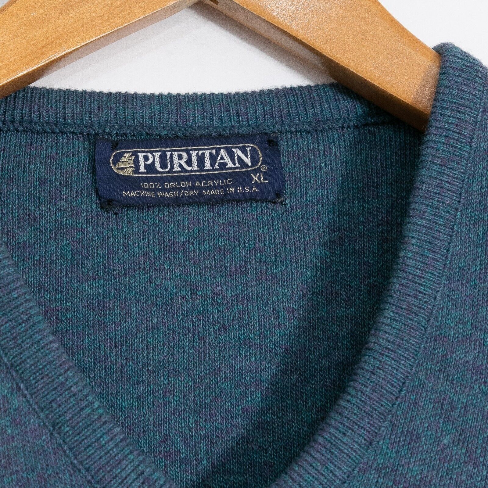 Puritan × Vintage Vintage Puritan V-Neck Acrylic Sweater Mens XL Retro Preppy Size US XL / EU 56 / 4 - 3 Thumbnail