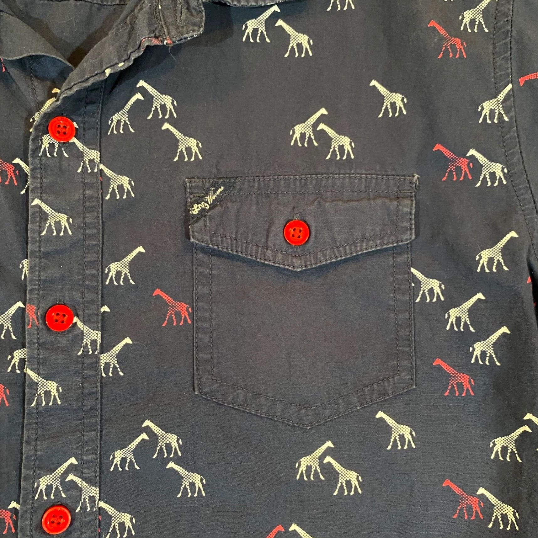 Vintage VINTAGE Lifted Research Group LRG Shirt Mens Large Short Sleeve Button Up Outdoor Giraffe Animals Blue Size US L / EU 52-54 / 3 - 3 Thumbnail