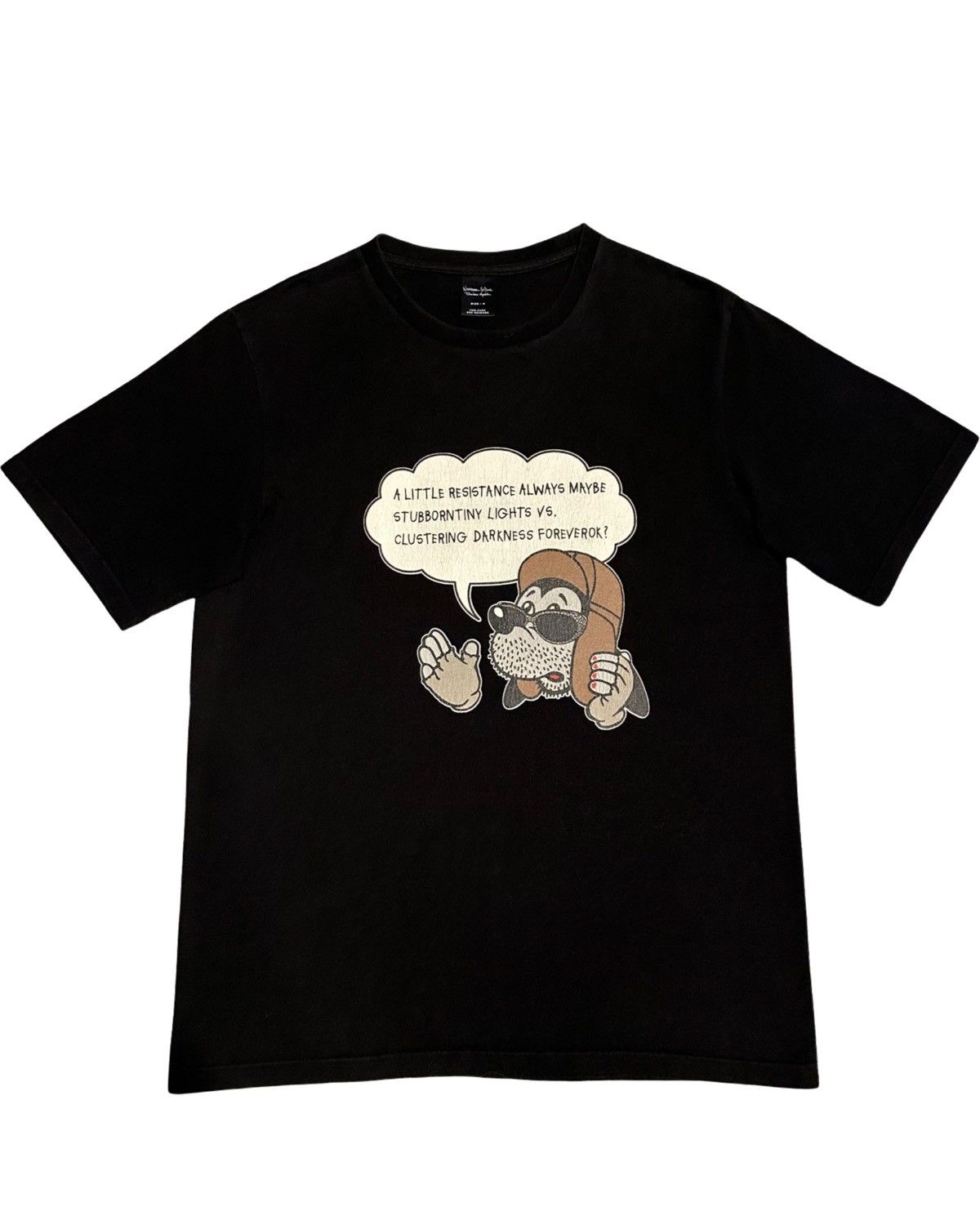 image of Number N Ine x Takahiromiyashita The Soloist Aw03 “Touch Me I’M Sick” Takahiro Dog Tee Size 4 in Bl