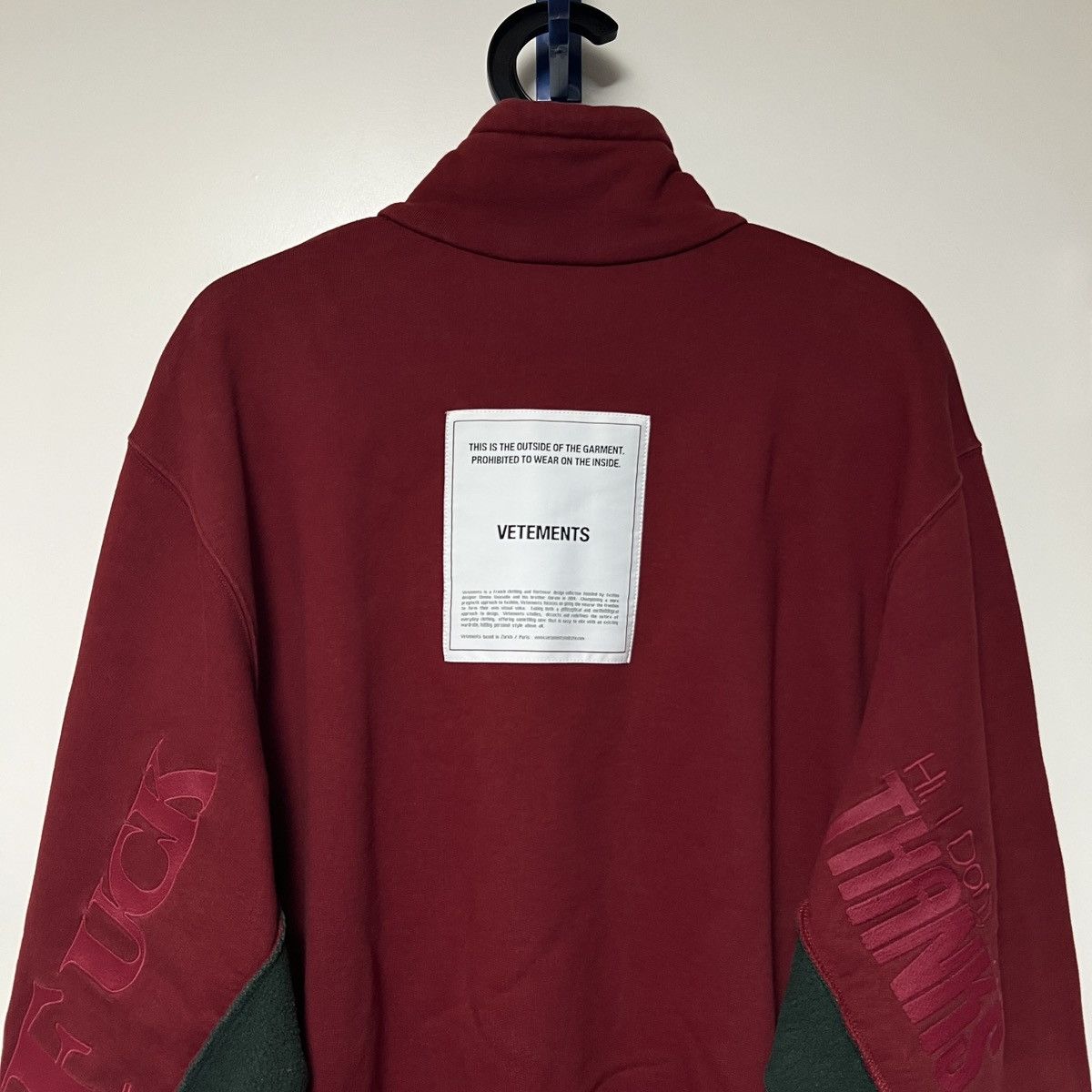 Vetements Vetements Inside Out Oversized Half Zip Sweatshirt Size US XS / EU 42 / 0 - 4 Thumbnail