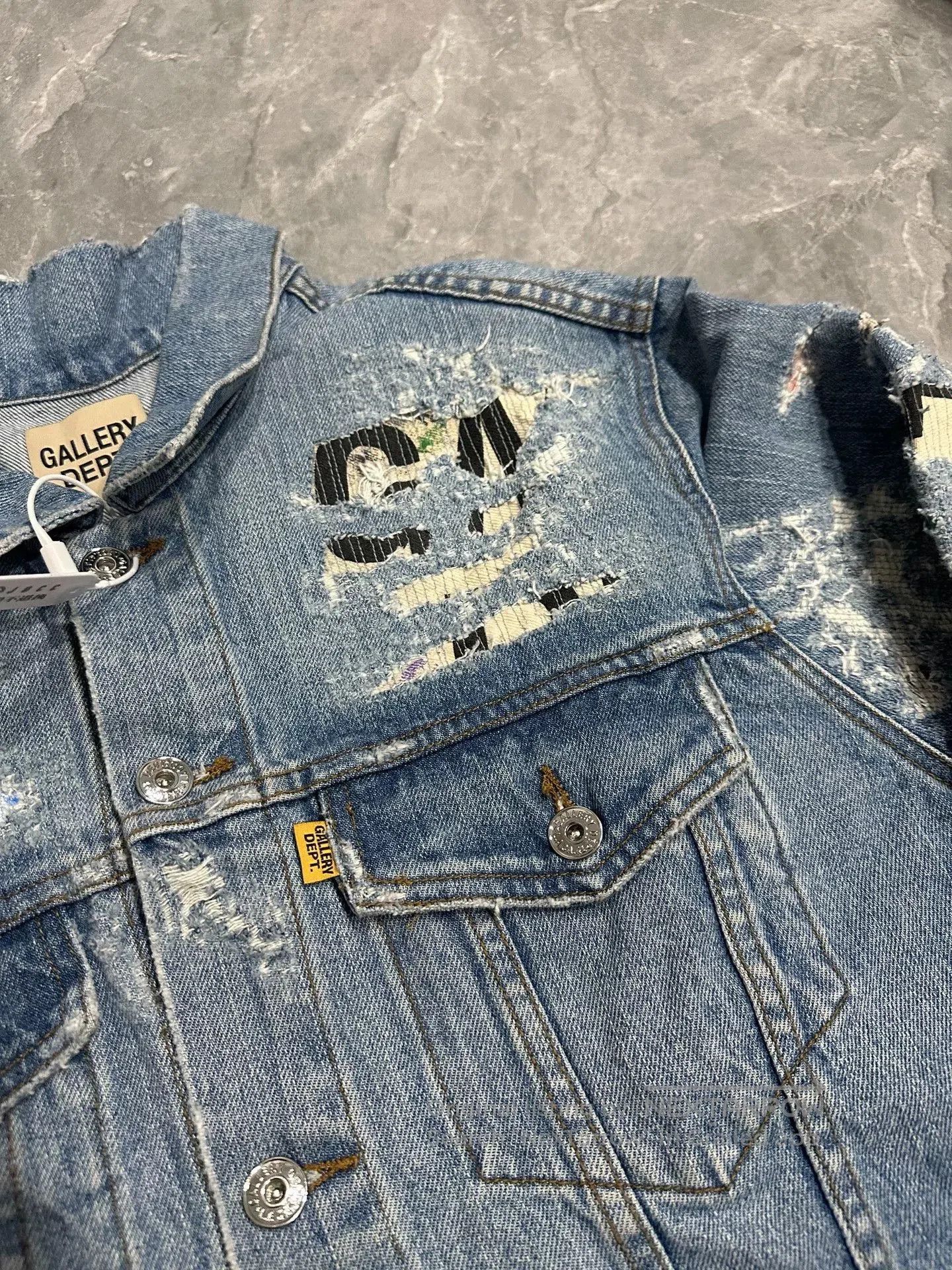 Gallery Dept. Gallery Dept. Boro Destroyed Denim Jacket. Size US XL / EU 56 / 4 - 4 Thumbnail