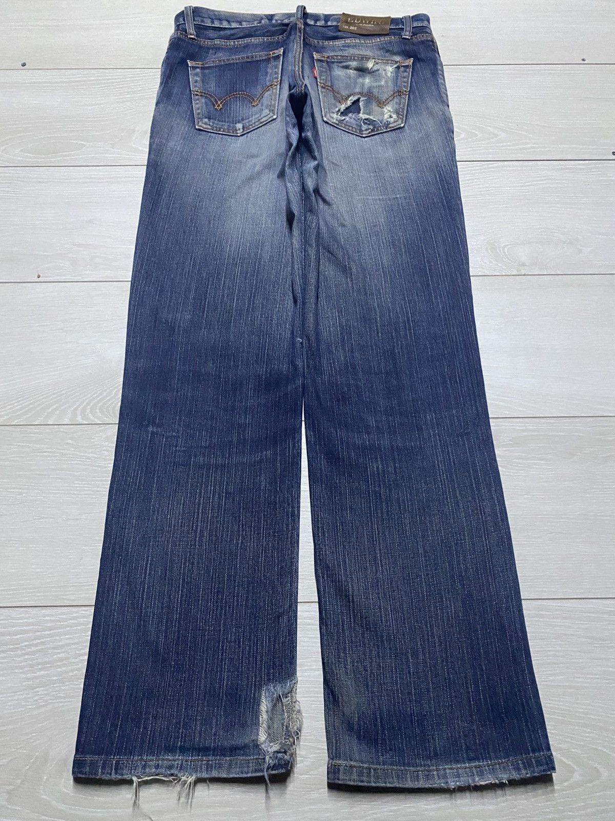 Edwin Vintage Edwin 502 Blue Wash Distressed Jeans Size US 31 - 2 Thumbnail
