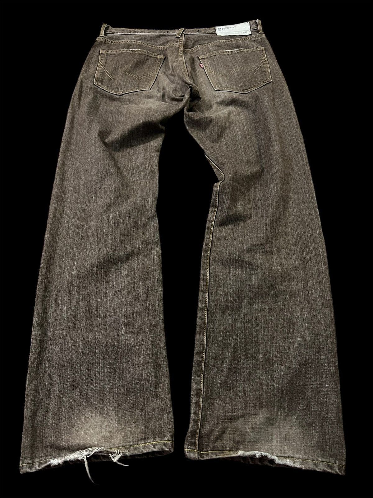 Japanese Brand 💥FLARE💥VTG EDWIN EXCLUSIVE VINTAGE BROWN JEANS Size US 35 - 2 Thumbnail