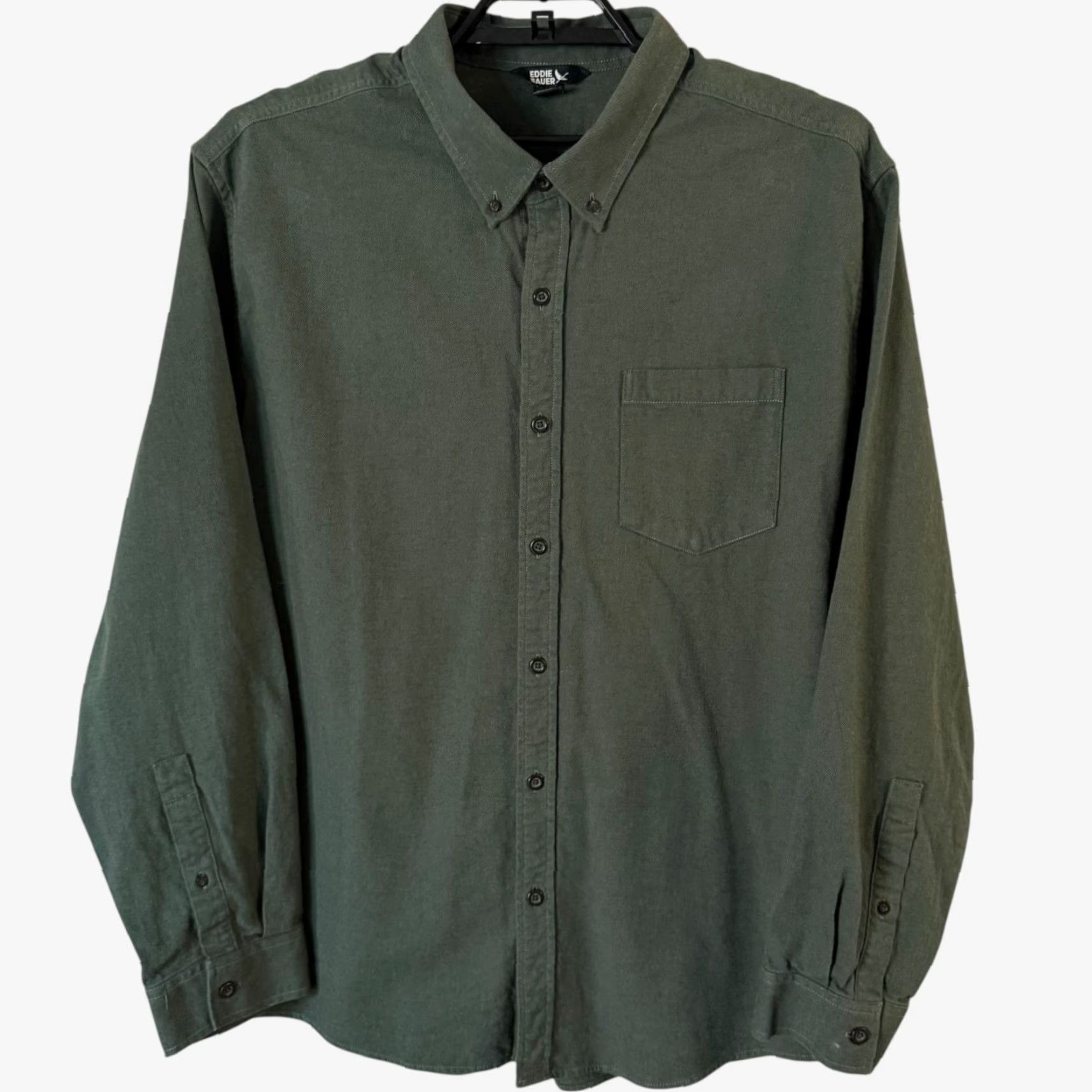 Eddie Bauer VINTAGE Eddie Bauer Shirt Green Men 2XL Cotton Twill Button-Down Long-Sleeve Size US XXL / EU 58 / 5 - 2 Thumbnail