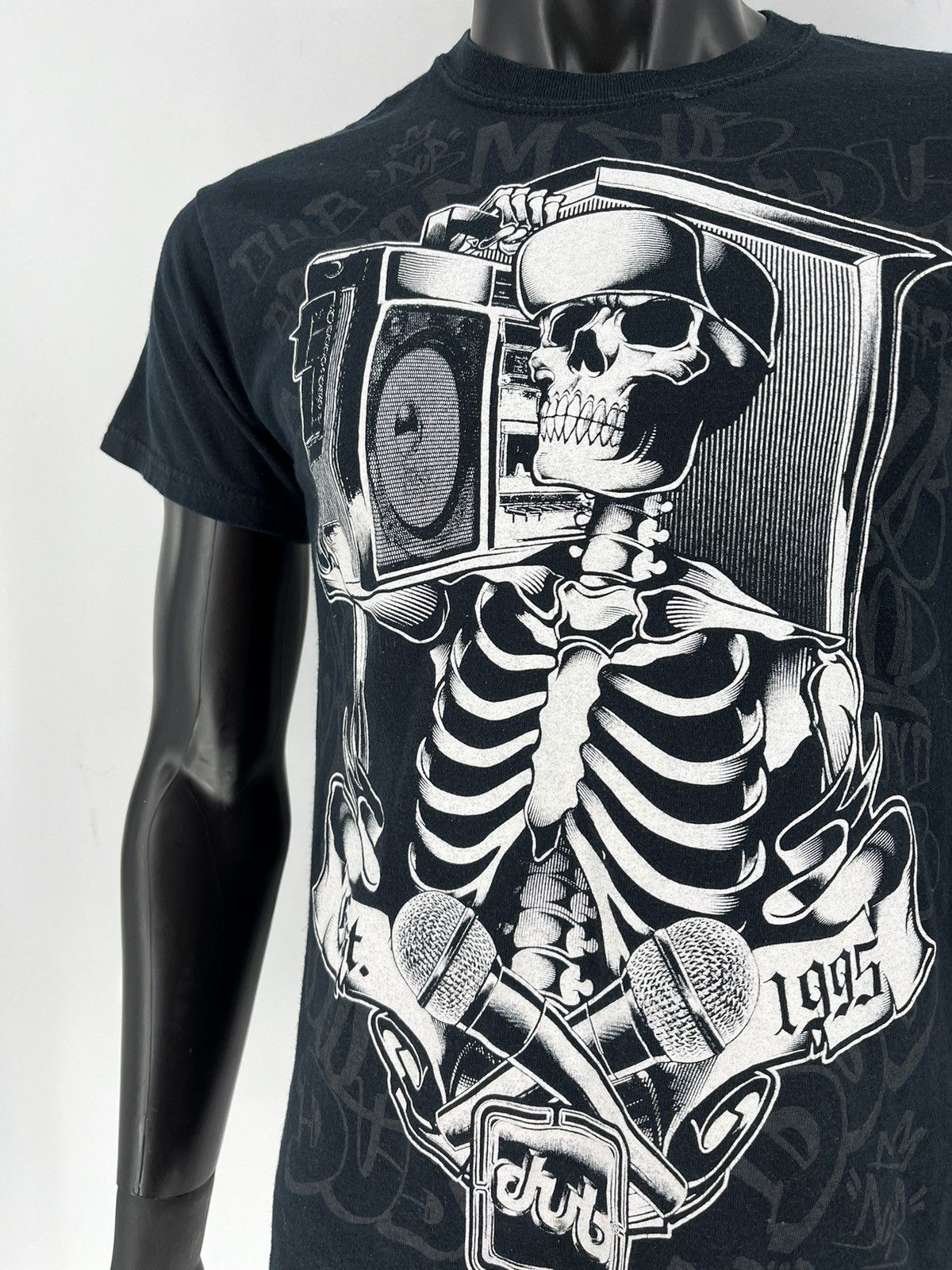 Japanese Brand × Vintage Gildan T-shirt With Skull Dub Reggae Hip-Hop Streetwear Styl Size US S / EU 44-46 / 1 - 6 Thumbnail