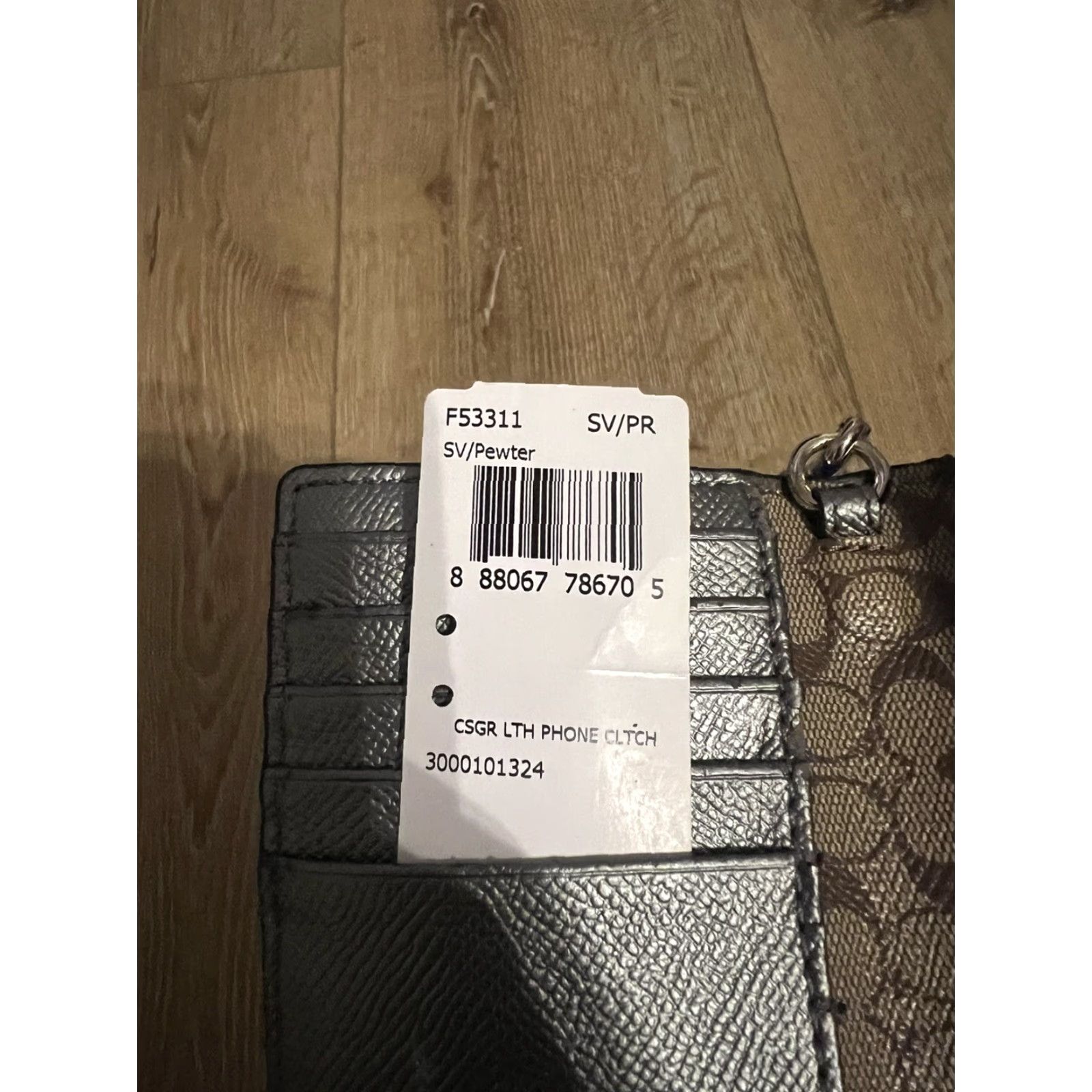 Coach Coach Wallet Wristlet Black Gray Leather Slim Snap iPhone Credit Card Folding Wristlet Strap 6" Small Compact Women Designer Vintage NoN/A Size ONE SIZE - 4 Thumbnail