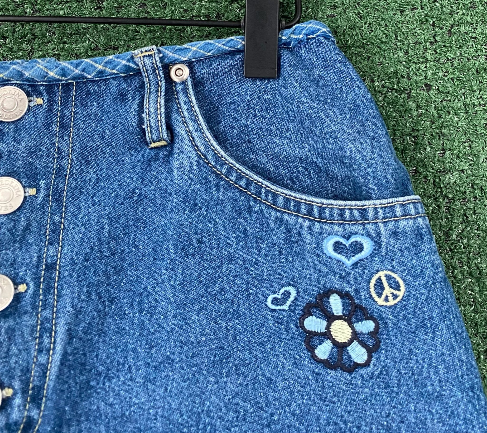 Other 90’s Carolina Blues Peace Button Front Jean Shorts 30” Waist Size 26" / US 2 / IT 38 - 3 Thumbnail