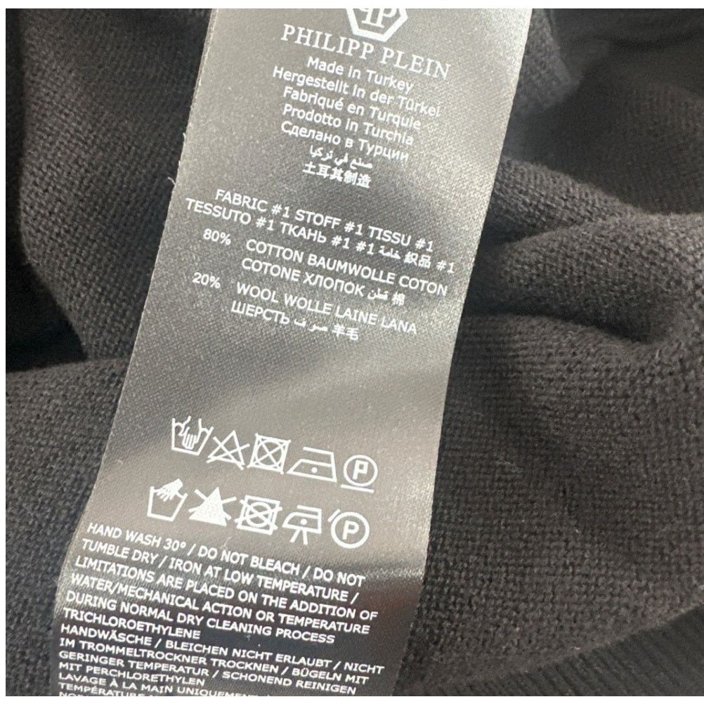 Philipp Plein Philipp Plein 1978 Black Round Neck Pullover Sweater XXL Size US XXL / EU 58 / 5 - 6 Thumbnail