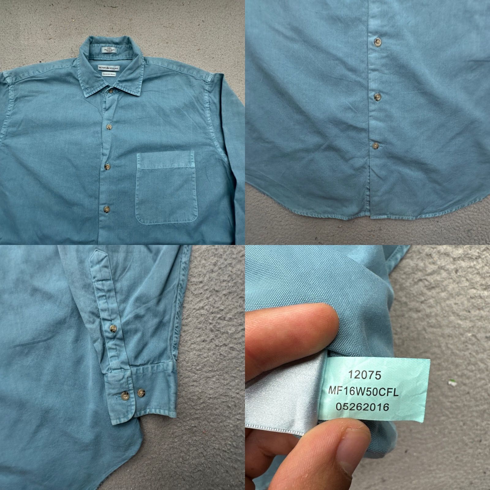 Peter Millar Peter Millar Mountainside Collection Long Sleeve Button Shirt Large Blue Shirt Men L Blue Button-Up Riverstone/Aqua? Size US L / EU 52-54 / 3 - 8 Thumbnail