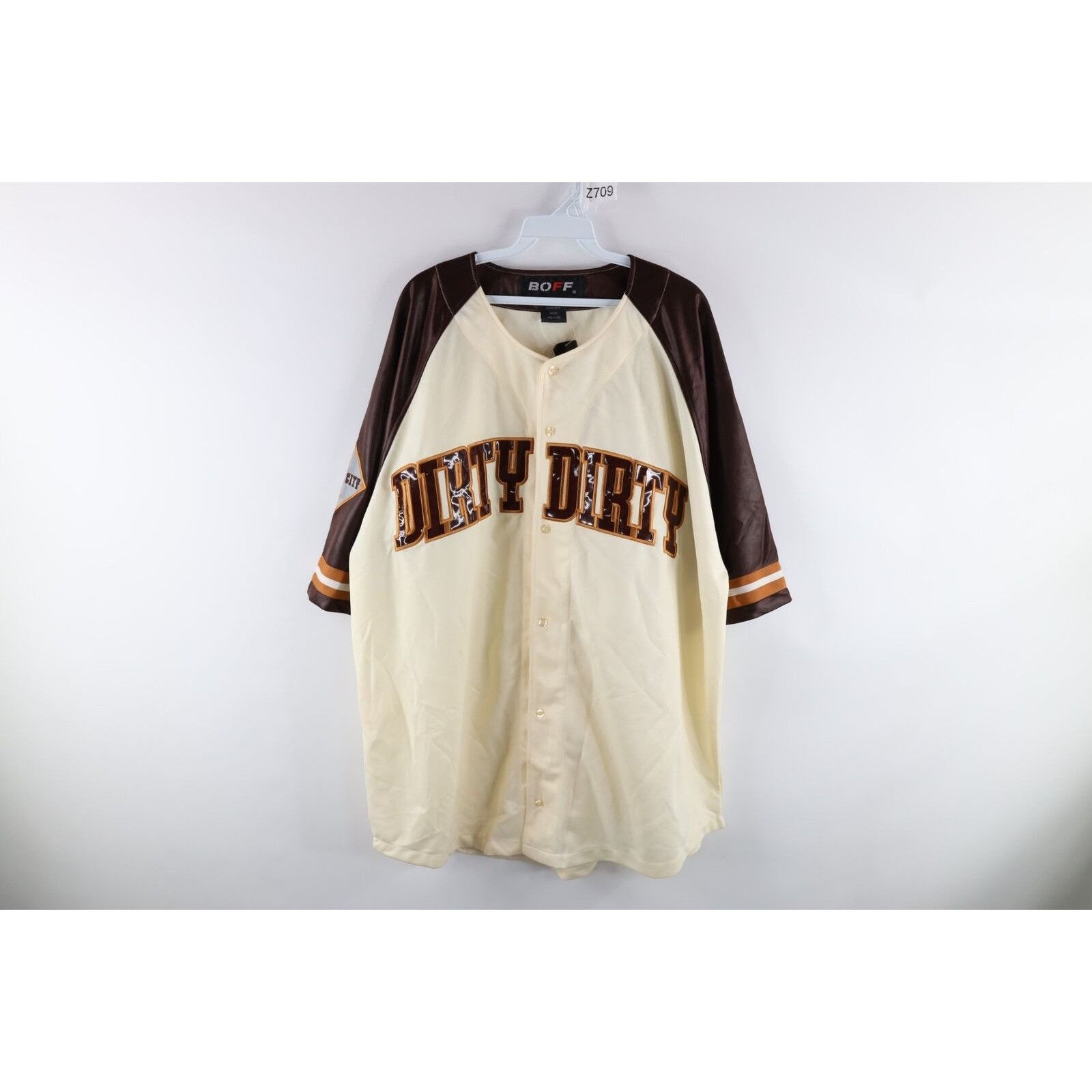 image of Nos Vintage Streetwear Hip Hop Dirty Dirty Baseball Jersey, Men's (Size XL)