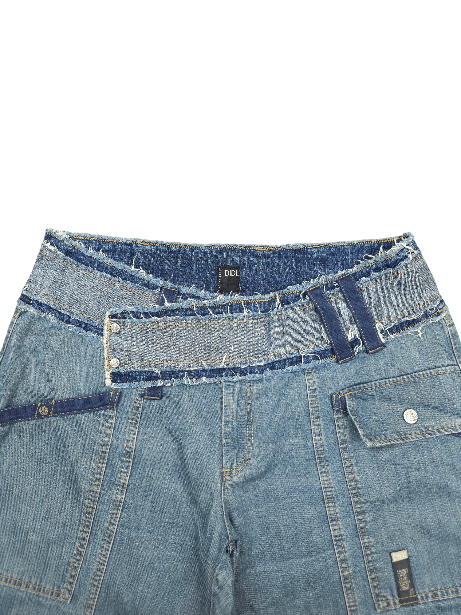 Japanese Brand × Vintage 💎 38/32 Crazy Y2K Baggy Cargo Oversized Denim Jeans Size US 38 / EU 54 - 6 Thumbnail