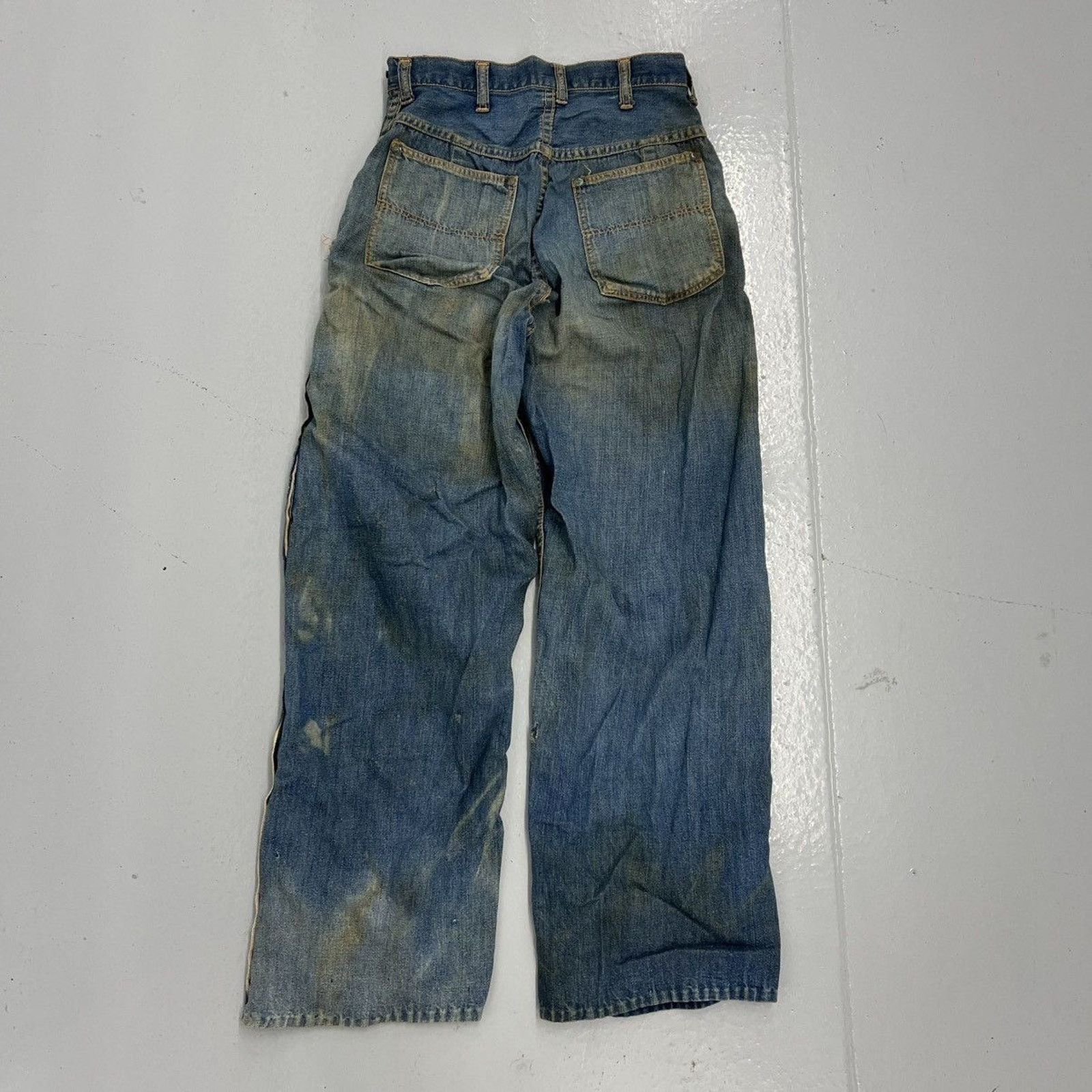 Other Vintage 50s Blue Bell Dark Side Zip Workwear Jeans 20x25 Size 22" - 4 Thumbnail