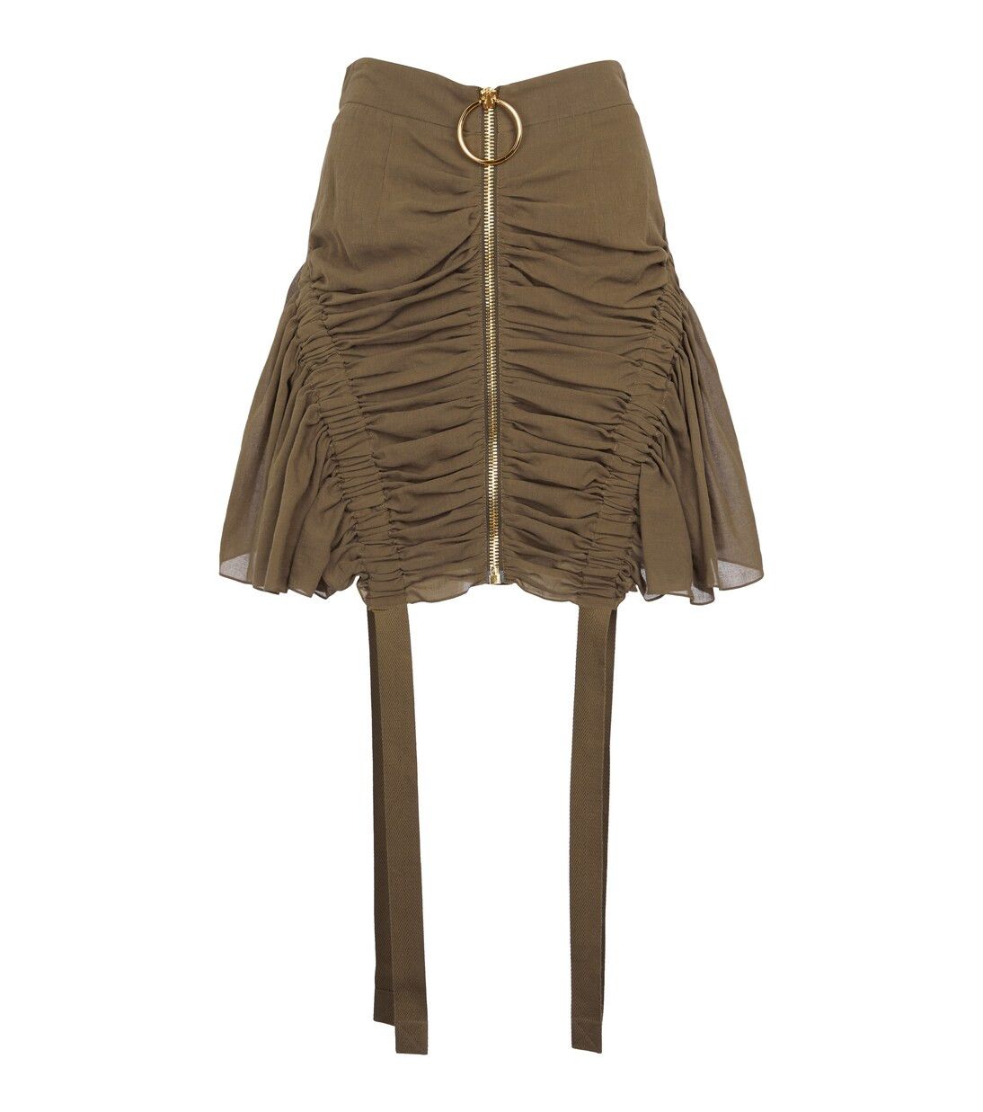 Balmain o1y0625 Mini Skirt in Military Green Size 30" / US 8 / IT 44 - 1 Thumbnail