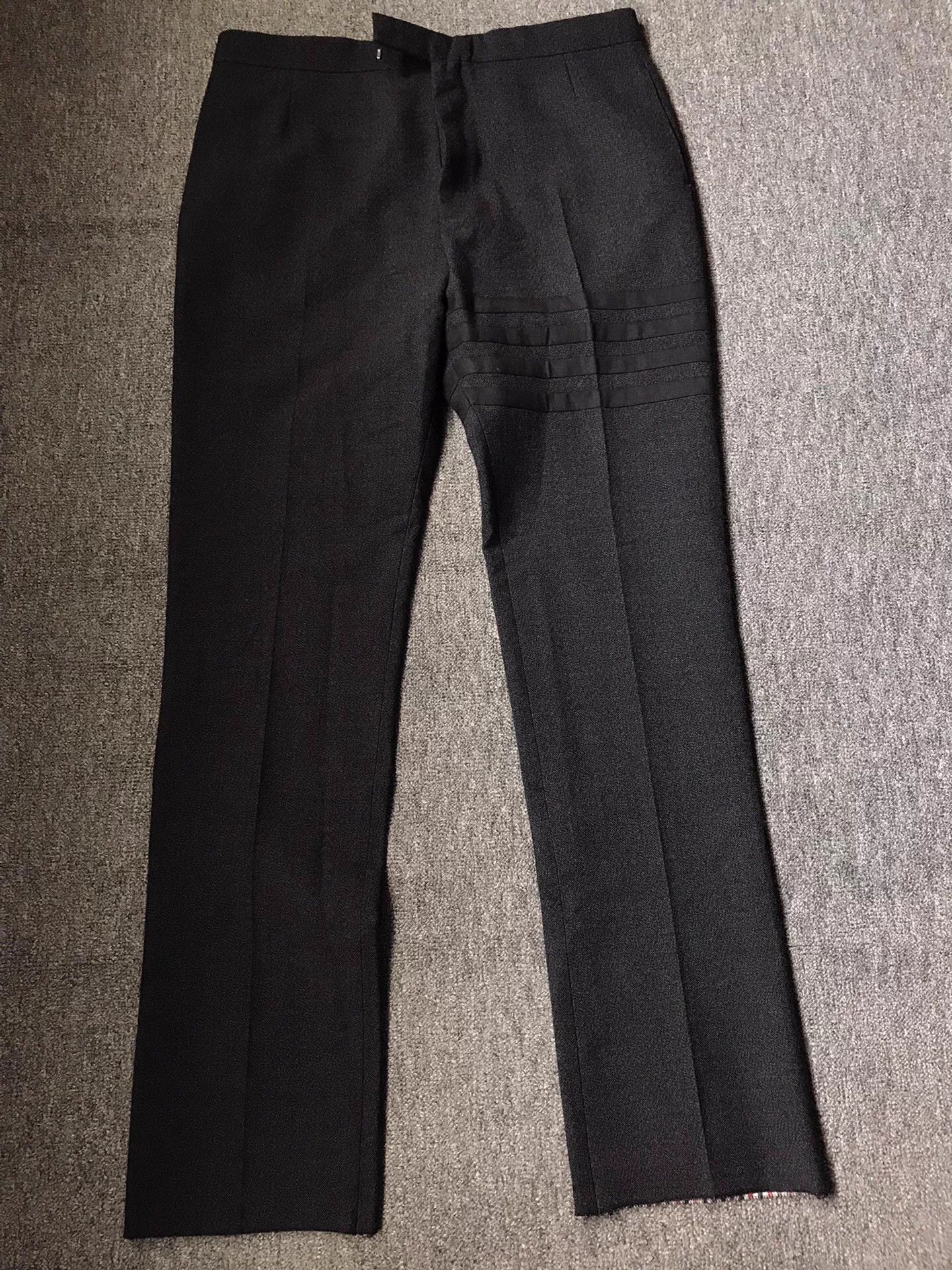 Thom Browne chinos 3 all-wool 4-bar dark gray heather fall