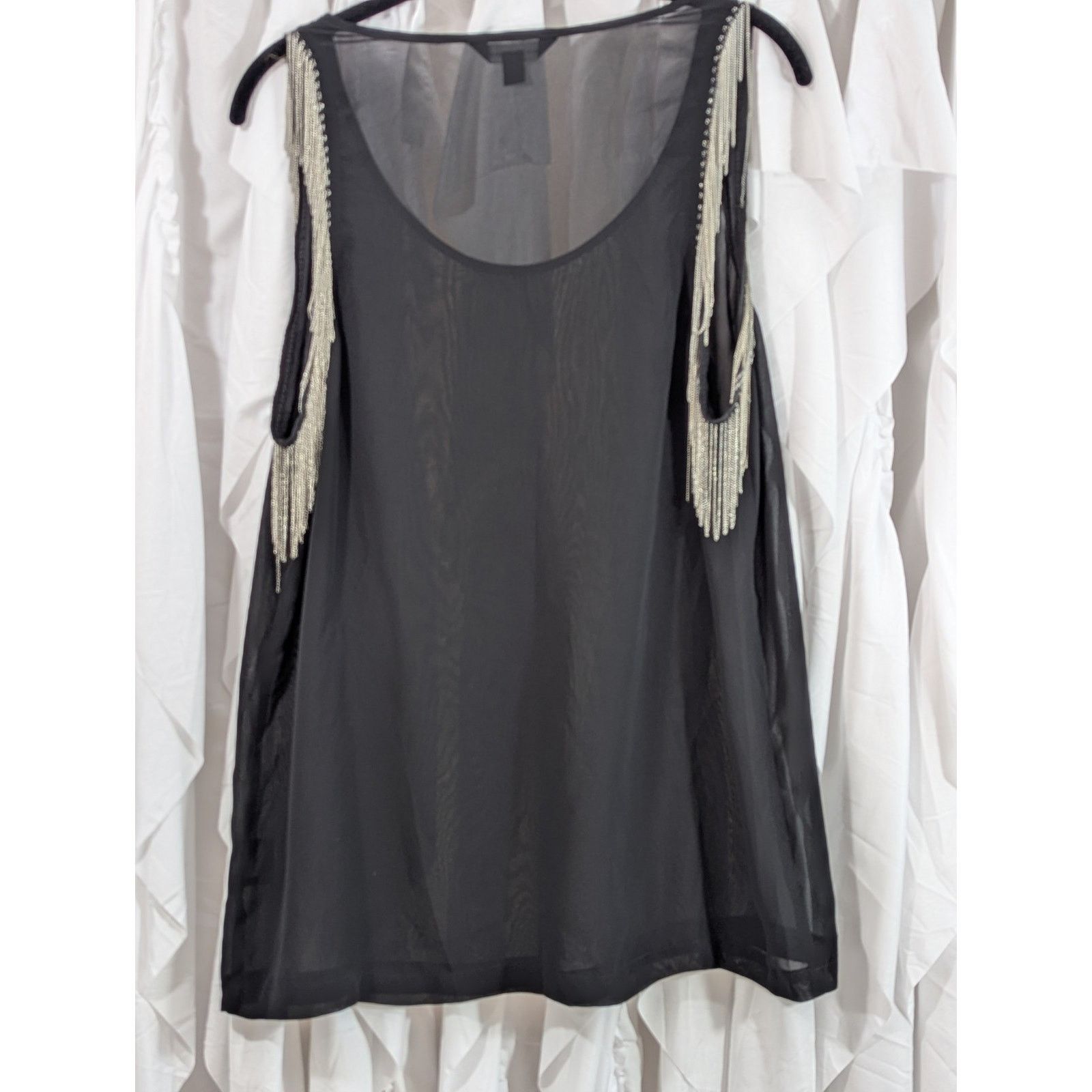 Rock & Republic Rock & Republic Black Sheer Chain Tank Cami Large Grunge Size L / US 10 / IT 46 - 7 Thumbnail