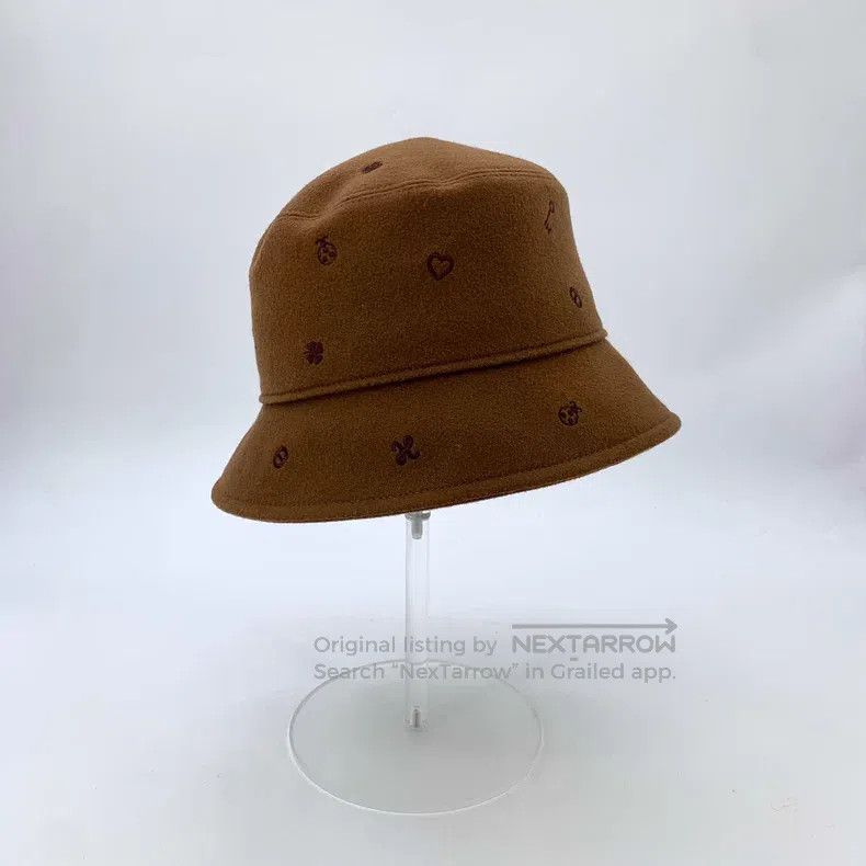 Hermes Hermes size 57 Brown Cashmere Embroidered Fisherman's Hat Size ONE SIZE - 2 Thumbnail