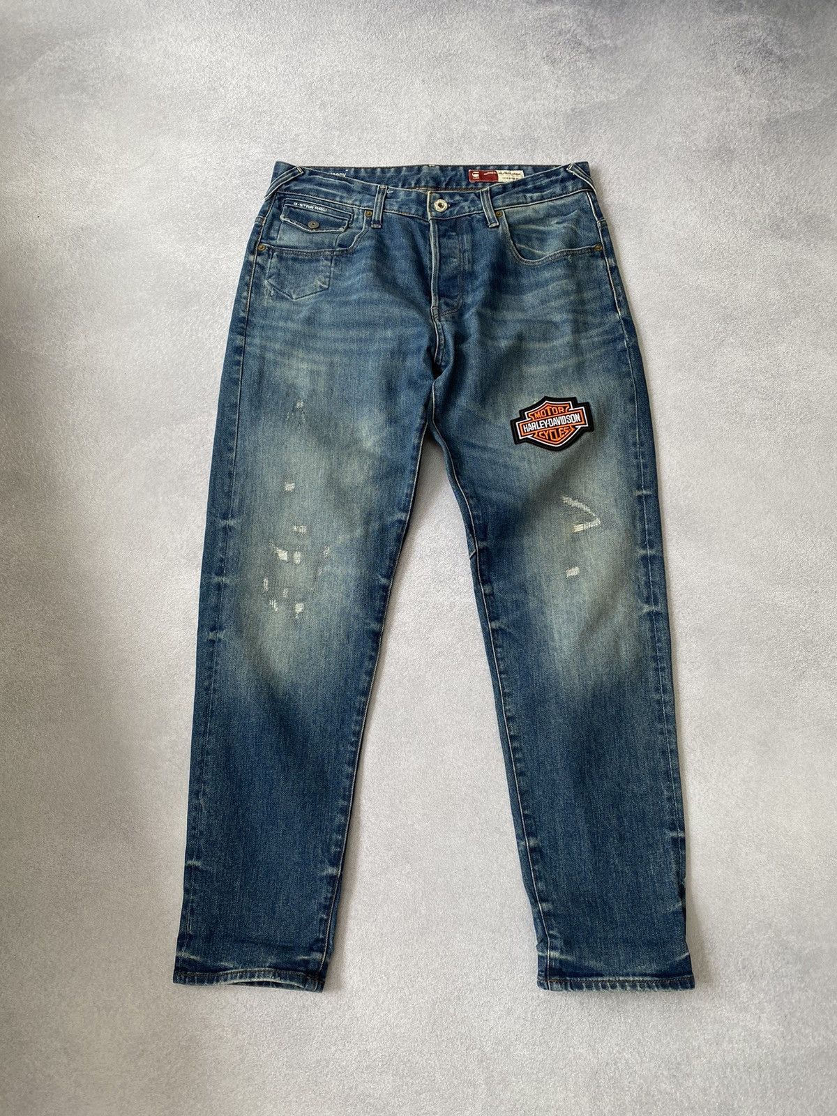 G-Star × Vintage Vintage G Star Raw PatchWork denim blue jeans Size US 33 - 1 Thumbnail