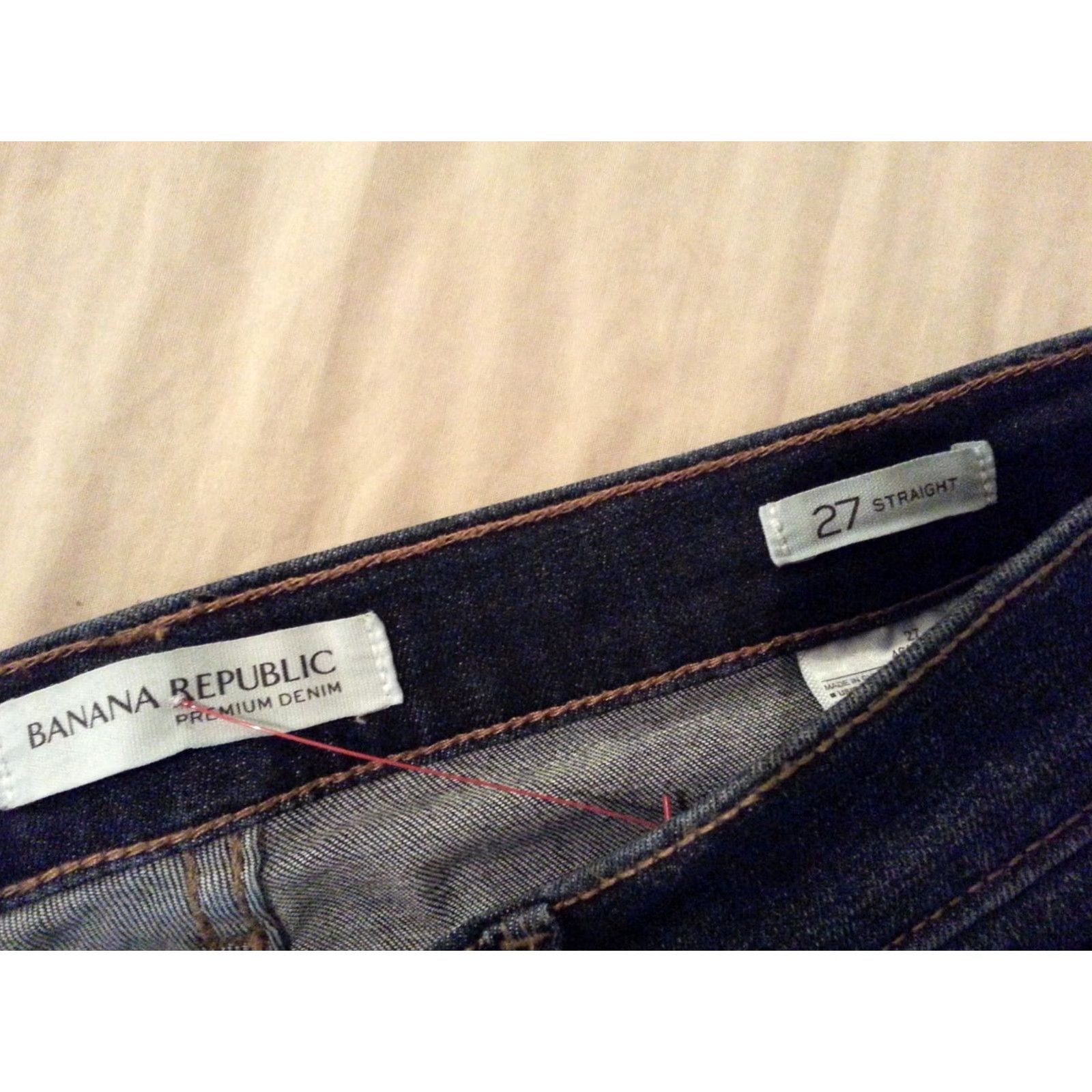 Banana Republic Womens Banana Republic Jeans 27 Straight Denim 30x30 Blue Denim Jeans Womens 27 Straight Leg Pants Size 27" / US 4 / IT 40 - 6 Thumbnail