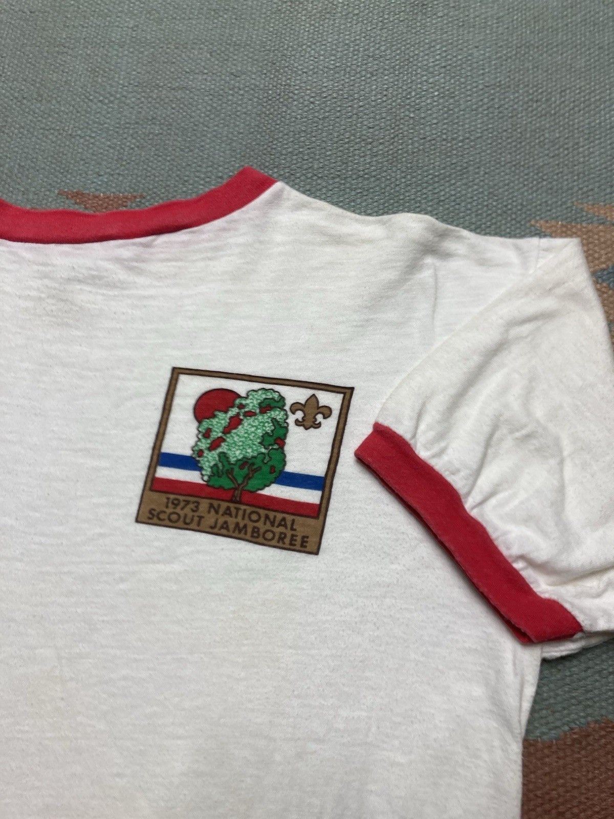 Vintage 70s ringer t shirt BSA Boy Scout national jamboree 1973 XL Size US XL / EU 56 / 4 - 2 Thumbnail