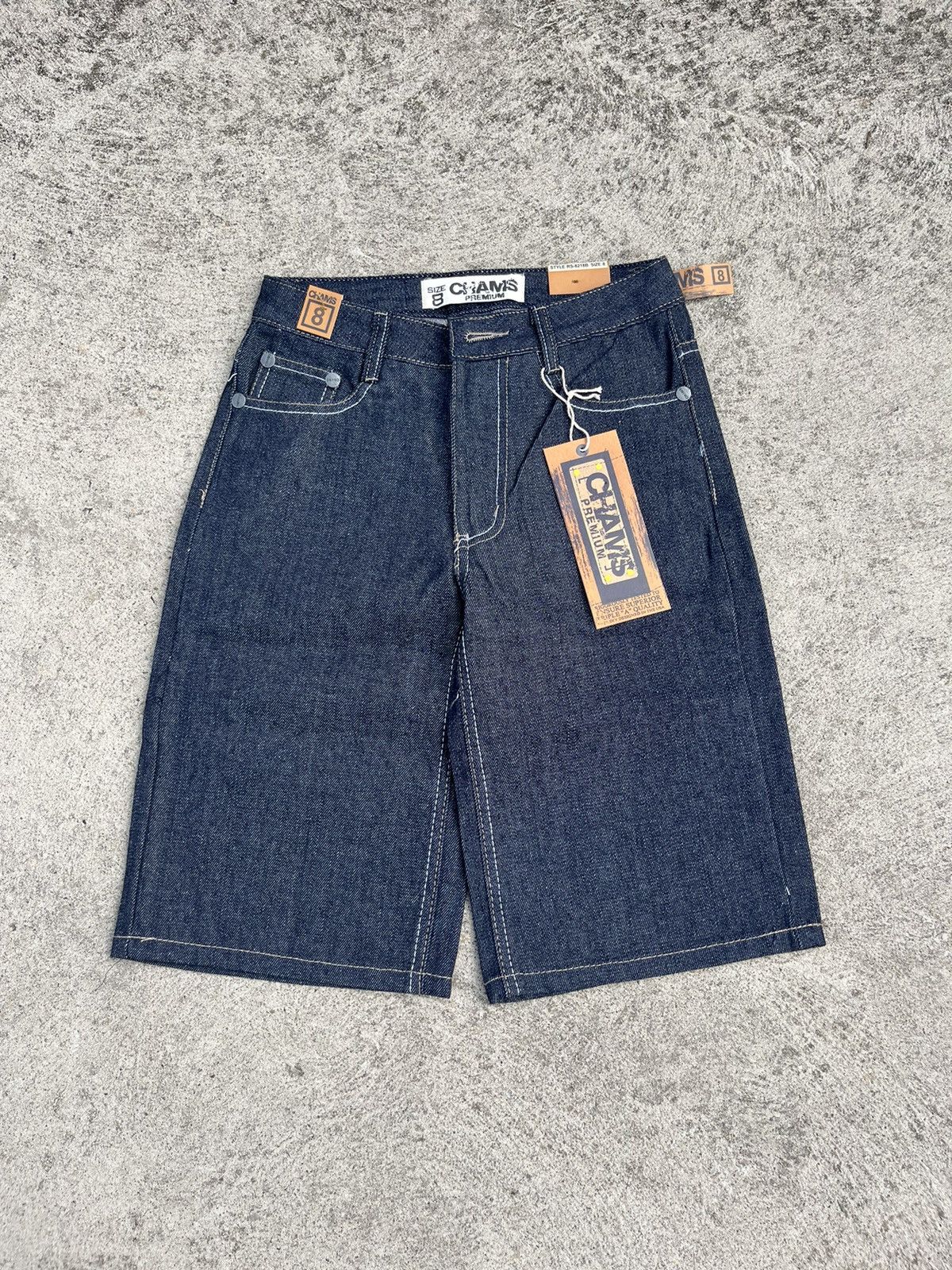 Affliction × JNCO × Vintage NEW Crazy Vintage Y2K Chams Premium Baggy Denim Shorts Size US 26 / EU 42 - 3 Thumbnail