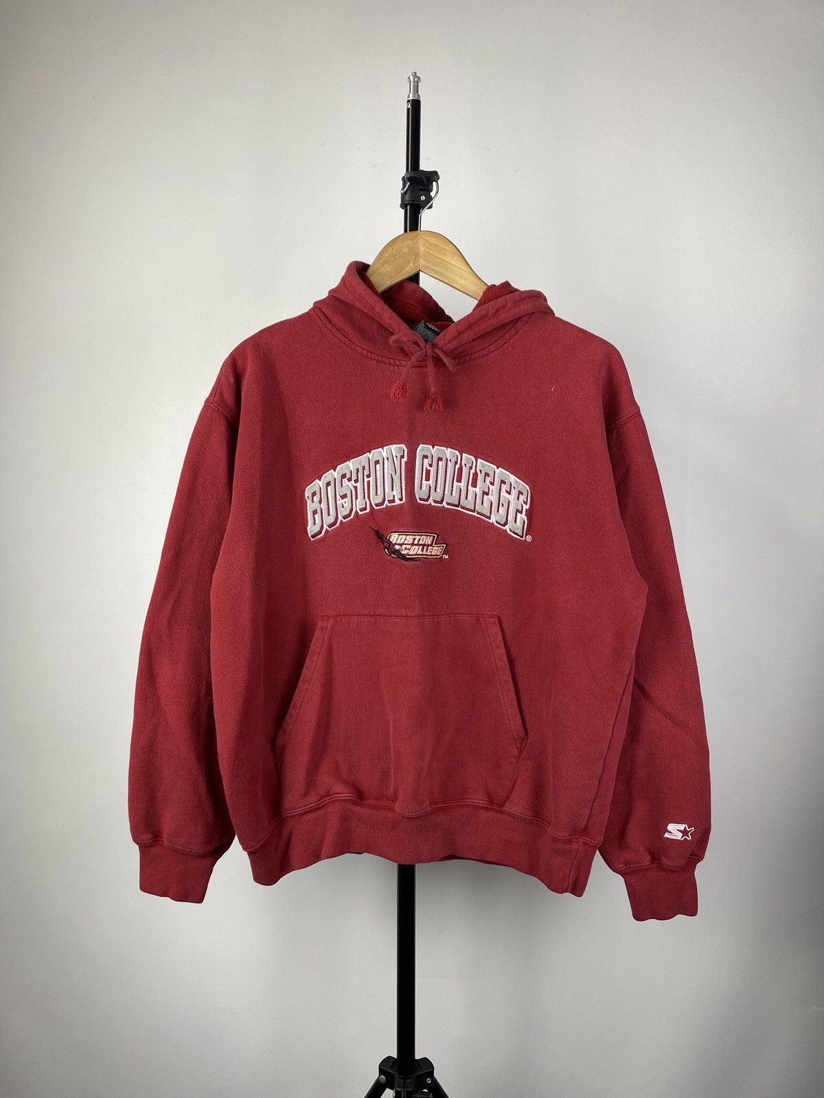 90s🔥Starter Boston College Red Oversized Mens hoodie