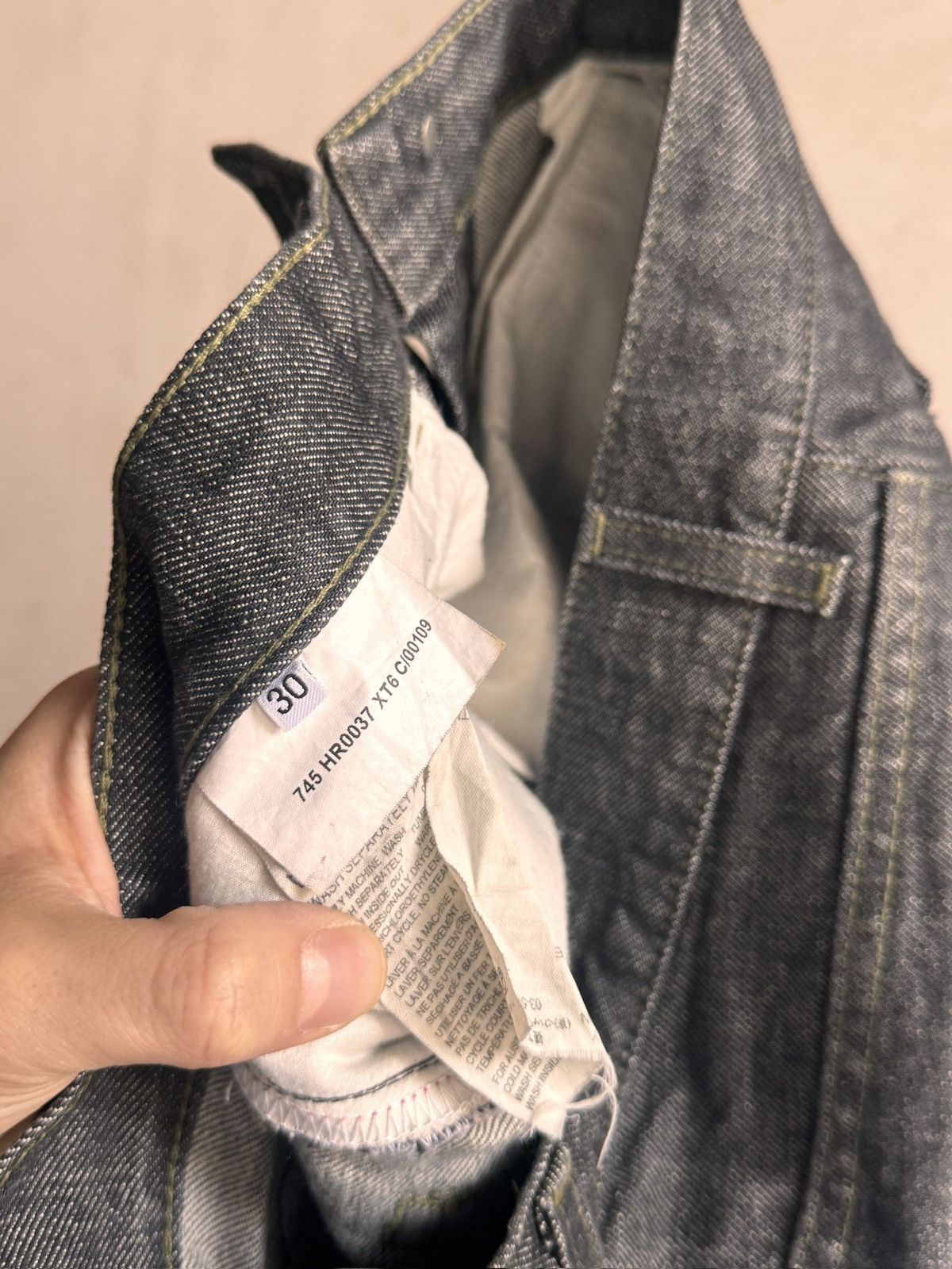 Helmut Lang Helmut Lang “Scissor” S/S 2003 Black Raw Denim Size US 30 / EU 46 - 10 Thumbnail