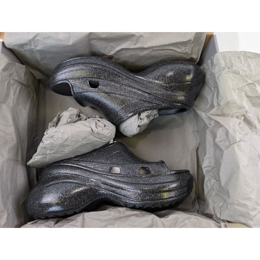Balenciaga × Crocs o1rshd1 Q:2 / Pool Slide Slipper Sandals in Black Size US 8 / IT 38 - 22 Thumbnail