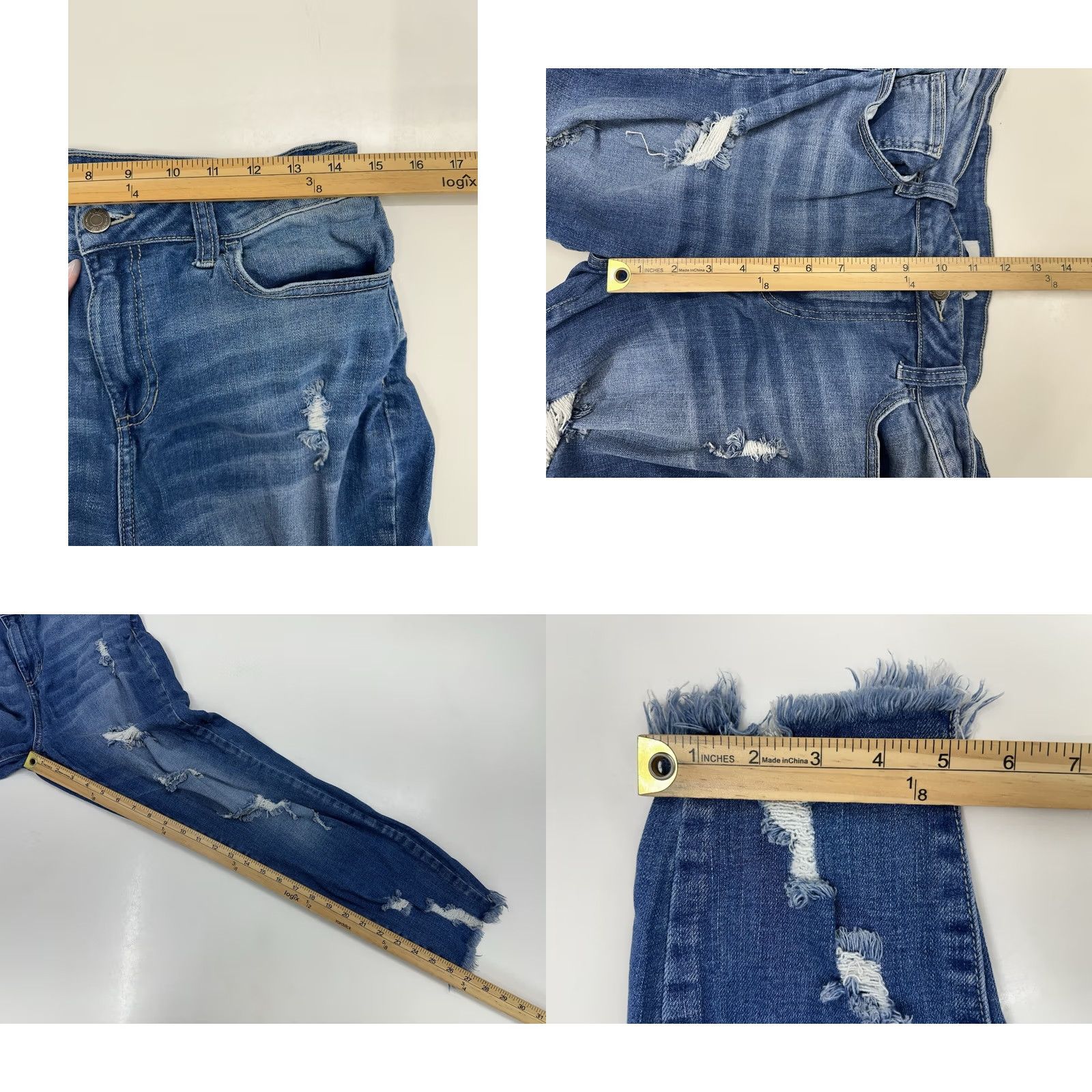 Denime Cello Juniors Jeans Distressed Denim Raw Hem Size 13/31 Blue Size 34" / US 12 / IT 48 - 8 Thumbnail