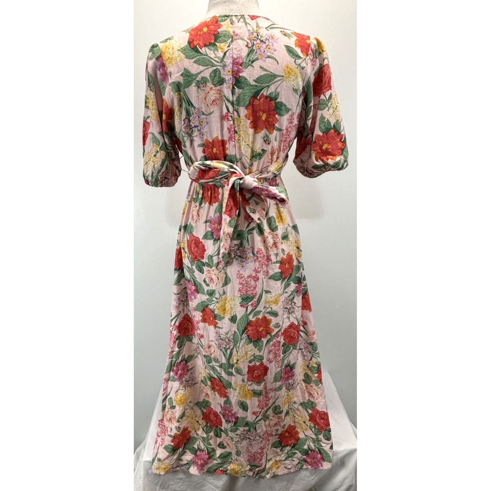 Old Navy Old Navy Women’s Fit & Flare Floral Linen Blend Twist Front Maxi Dress M Spring Size M / US 6-8 / IT 42-44 - 3 Thumbnail