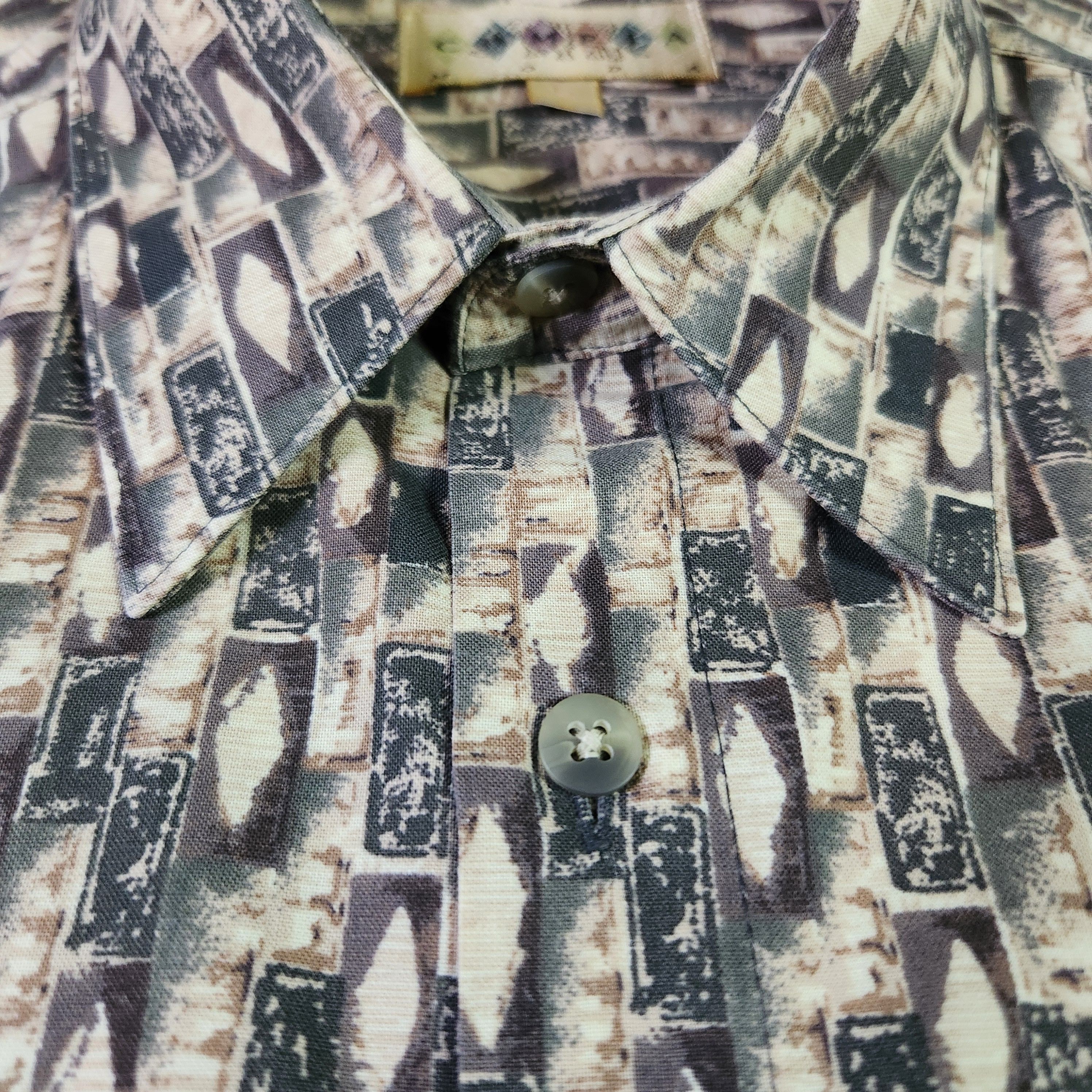 Campia Moda Campia Moda VINTAGE Shirt Large Short Sleeve Geometric Size US L / EU 52-54 / 3 - 3 Thumbnail