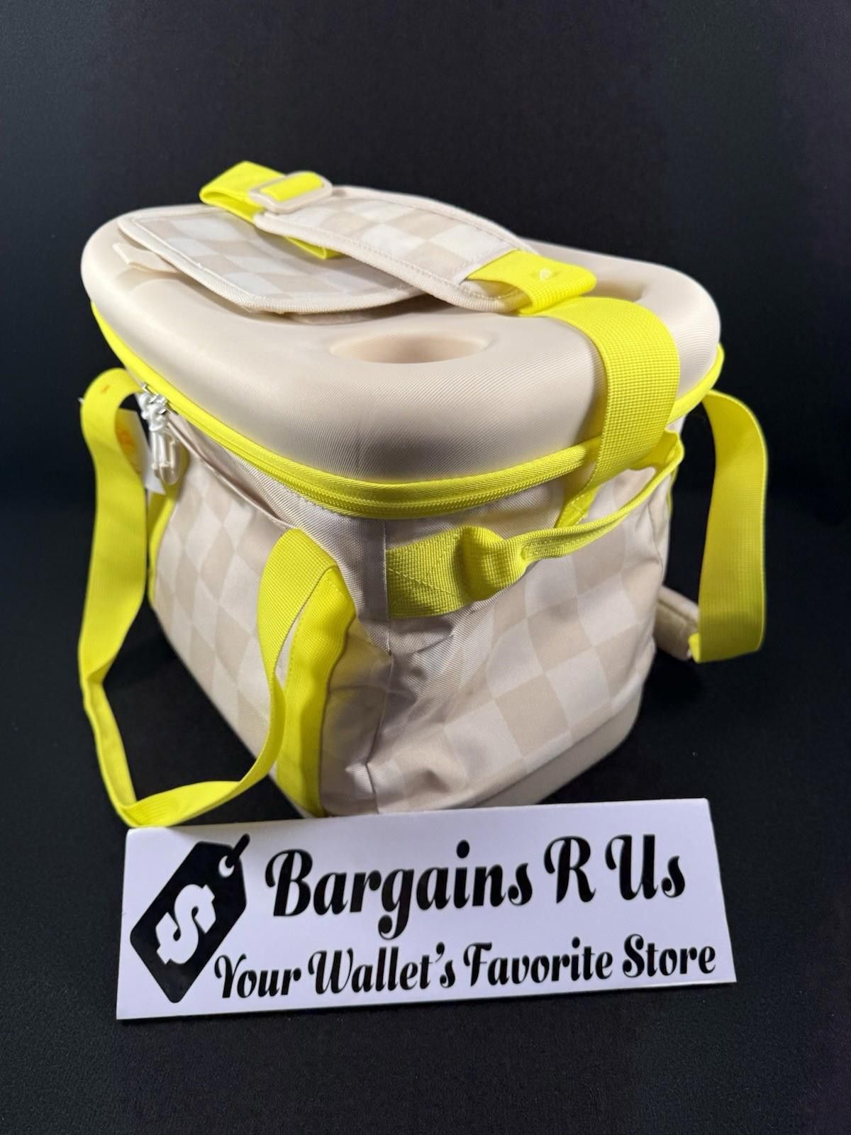 Other Sun Squad 24-Can Insulated Cooler Bag Beige Yellow Check Size ONE SIZE - 3 Thumbnail
