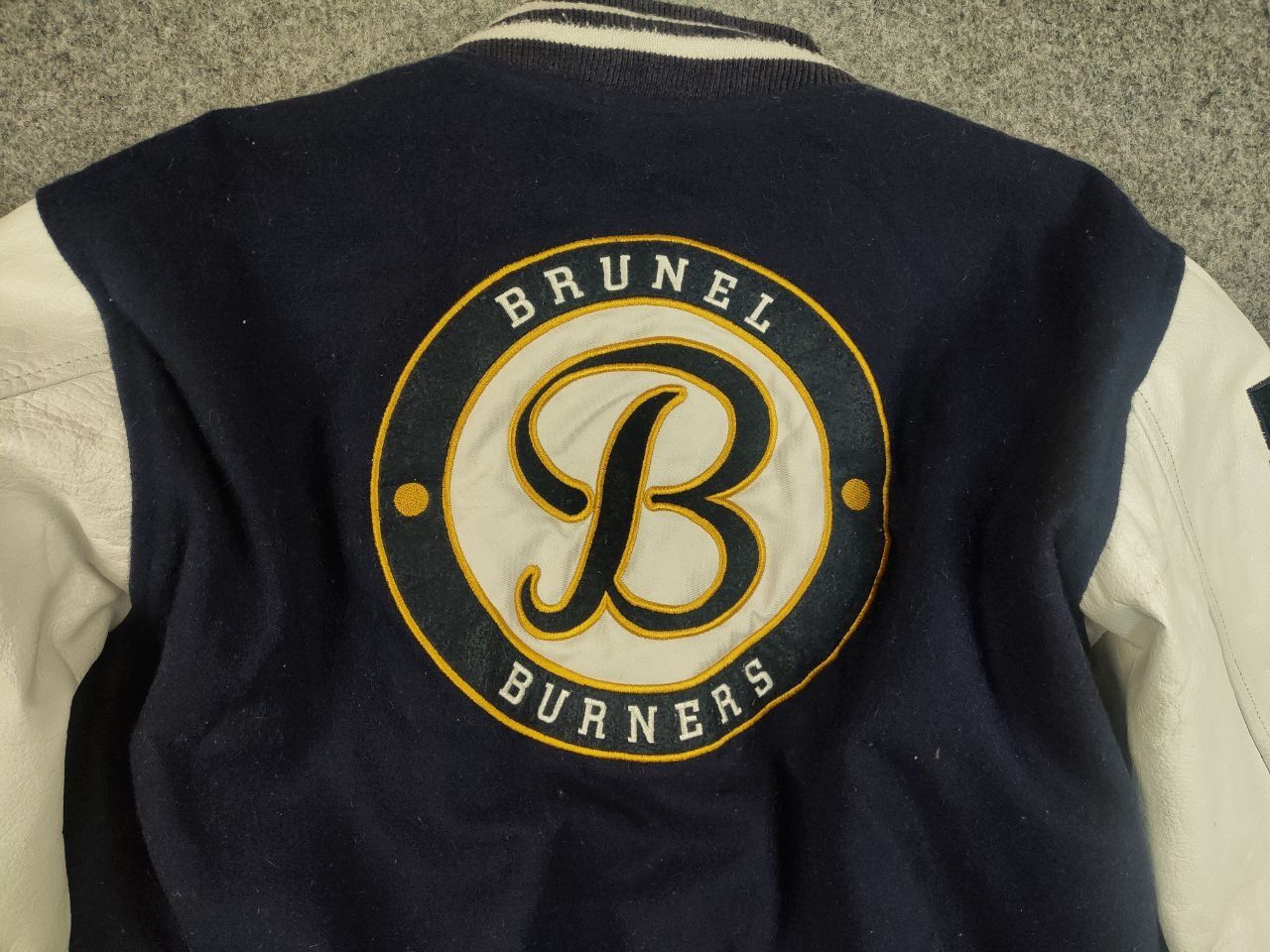 Vintage Vintage 90's Varsity Letterman Dark Blue Wool Bomber Jacket Size US M / EU 48-50 / 2 - 11 Thumbnail