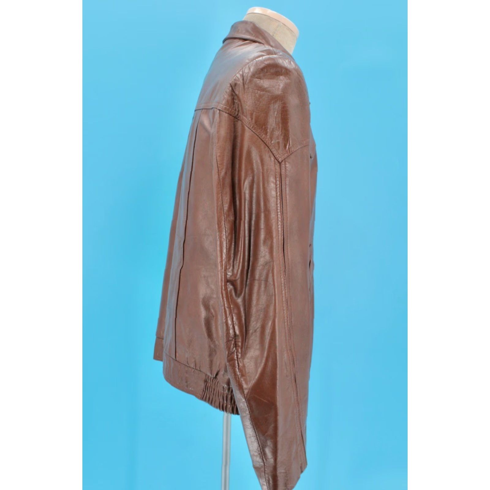 Vintage VINTAGE Richman Jacket 70s Leather Mens Sz 44 Brown 1970s Disco Western Size US S / EU 44-46 / 1 - 4 Thumbnail