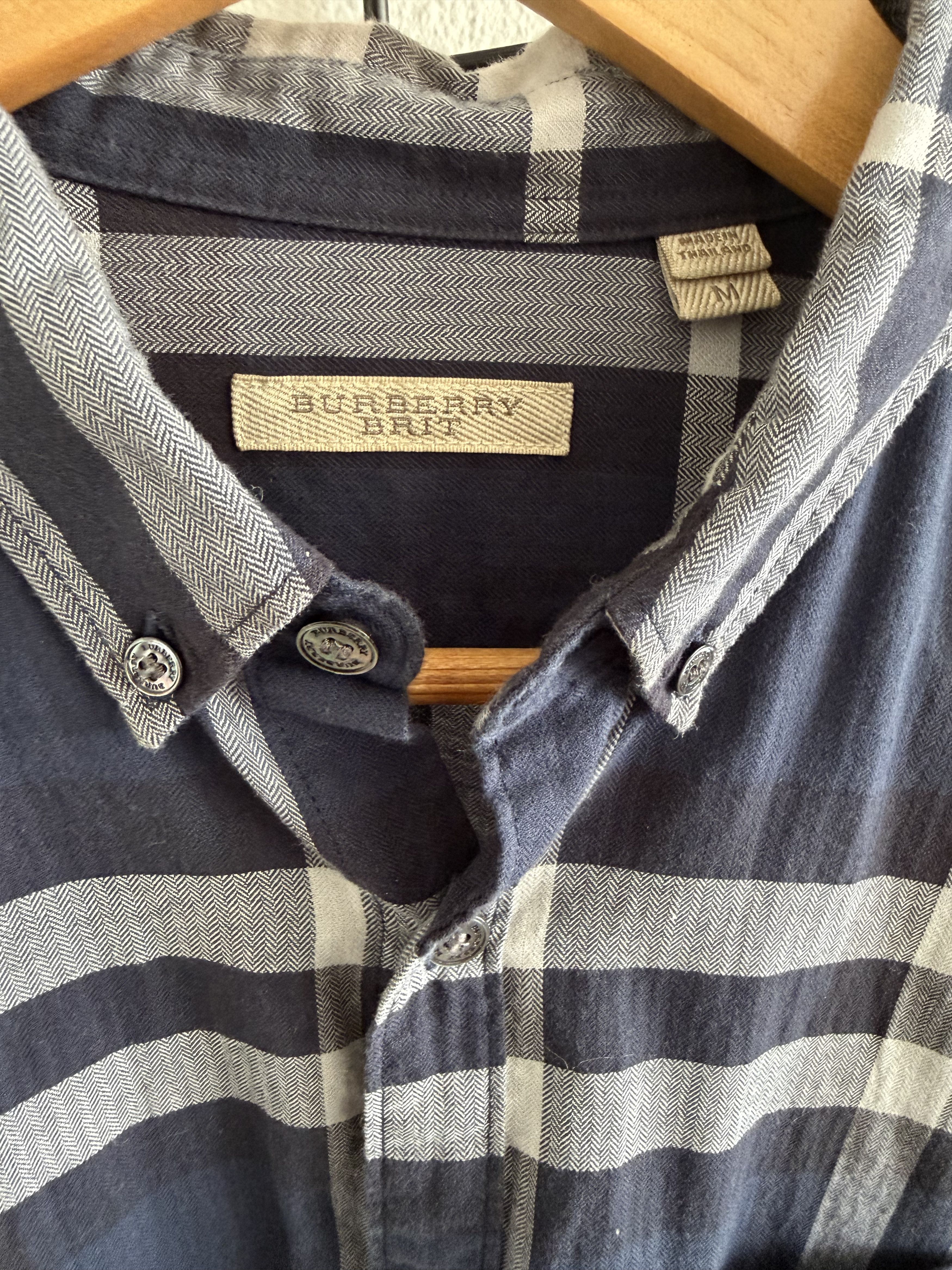 Burberry Navy Checkered Pattern Long Sleeve Size US M / EU 48-50 / 2 - 3 Thumbnail