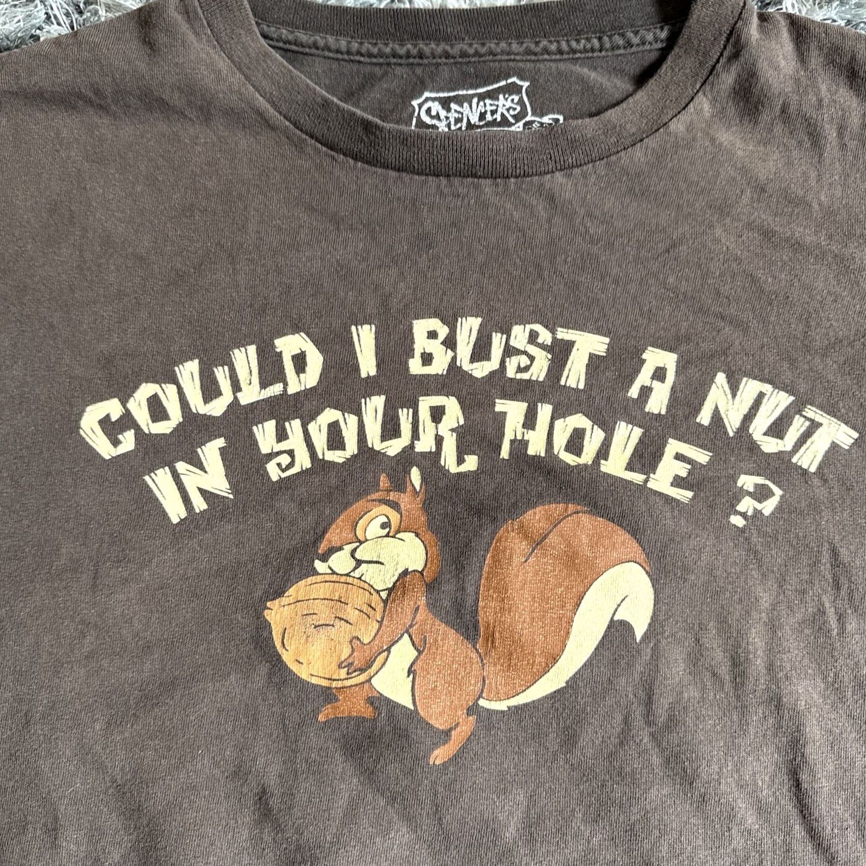Vintage Vintage Spencer’S Mens Size 2X But Could I Bust a In Your Hole Brown Shirt Size US XXL / EU 58 / 5 - 2 Thumbnail