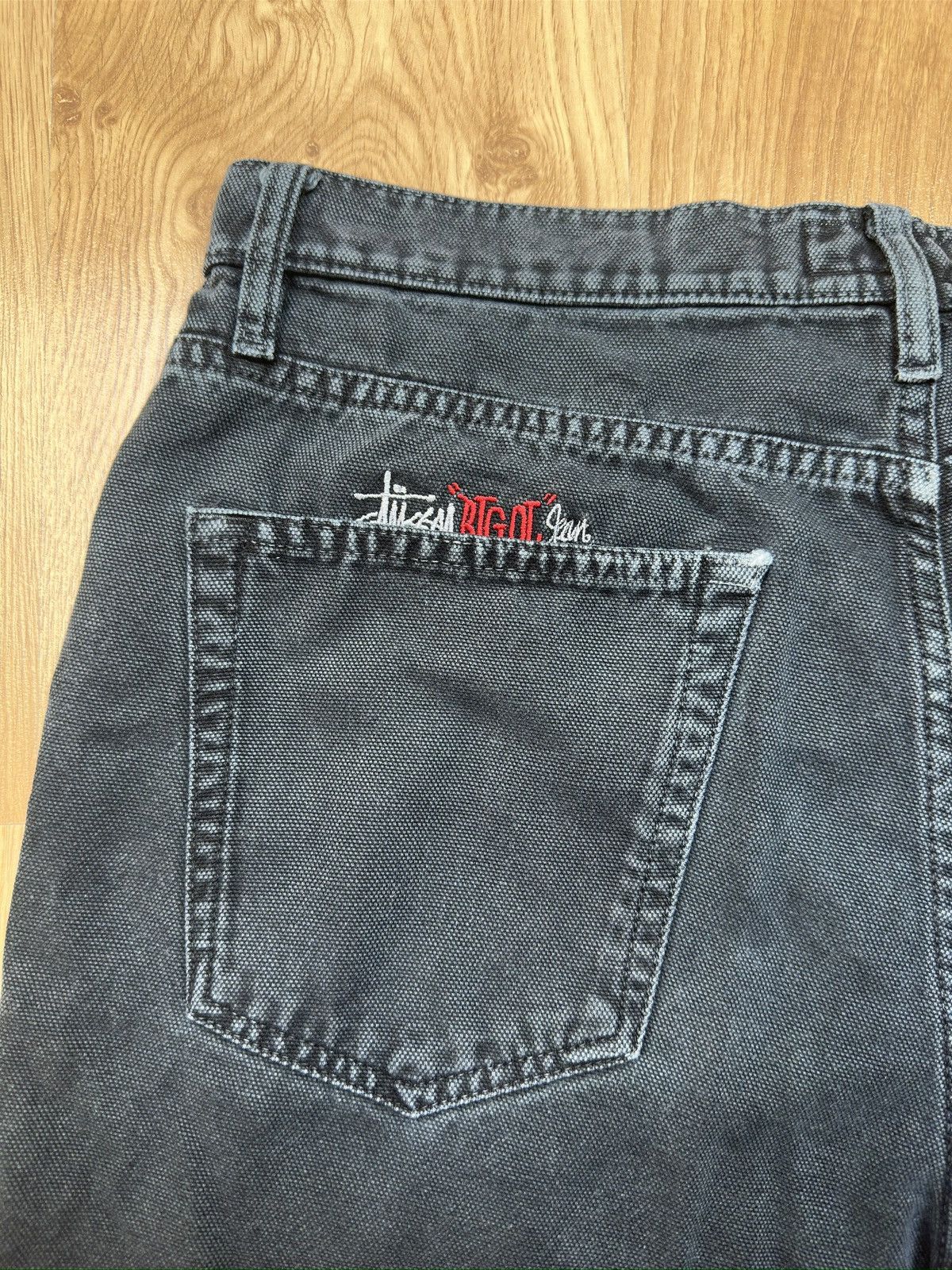 Stussy Stussy Big Ol’ Jeans Washed Canvas - Black (Size 32) Size US 32 / EU 48 - 3 Thumbnail