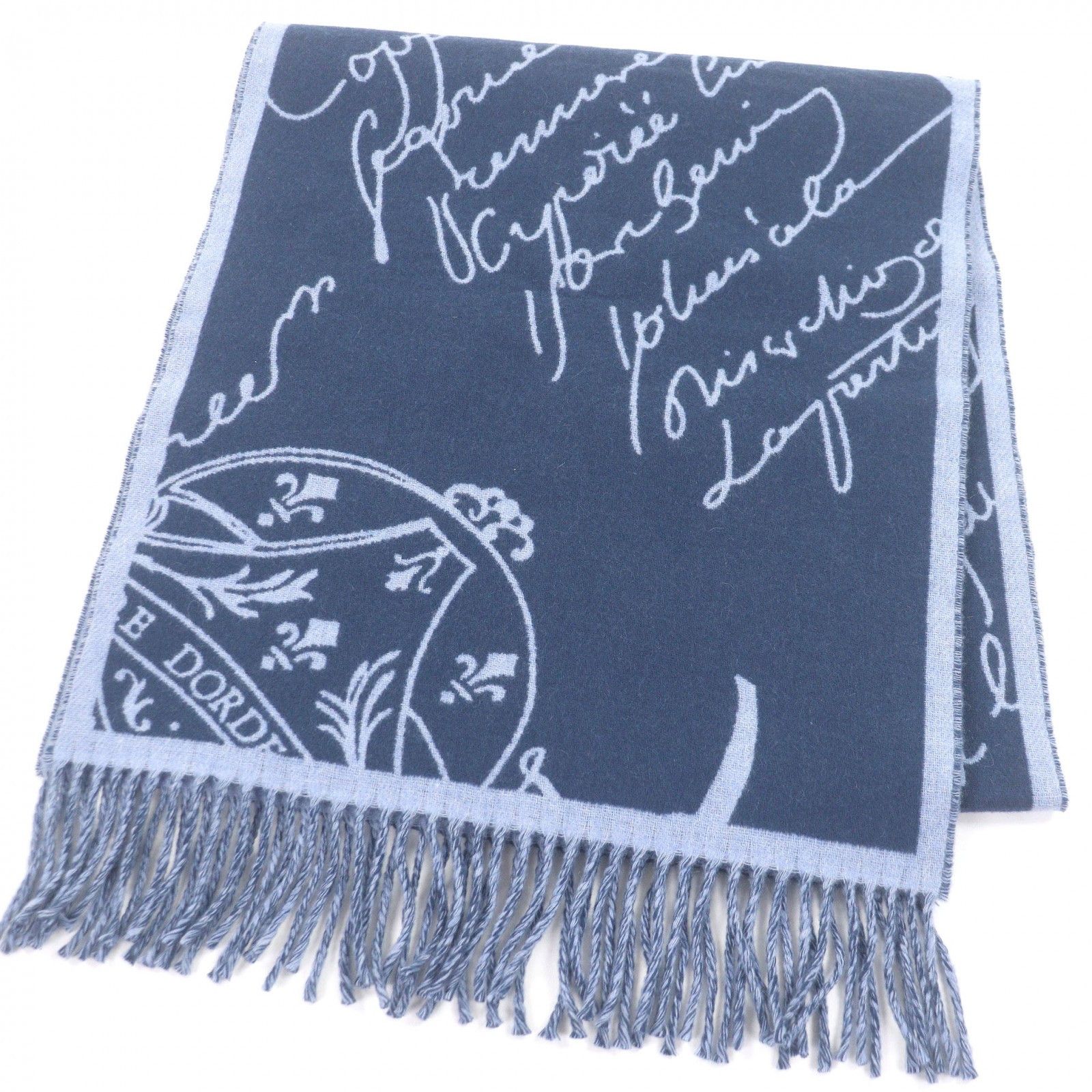 Berluti Berluti Berluti Calligraphy Scritto Wool Cashmere Scarf Textile Scarf DUTY FREE for USA Size ONE SIZE - 1 Thumbnail