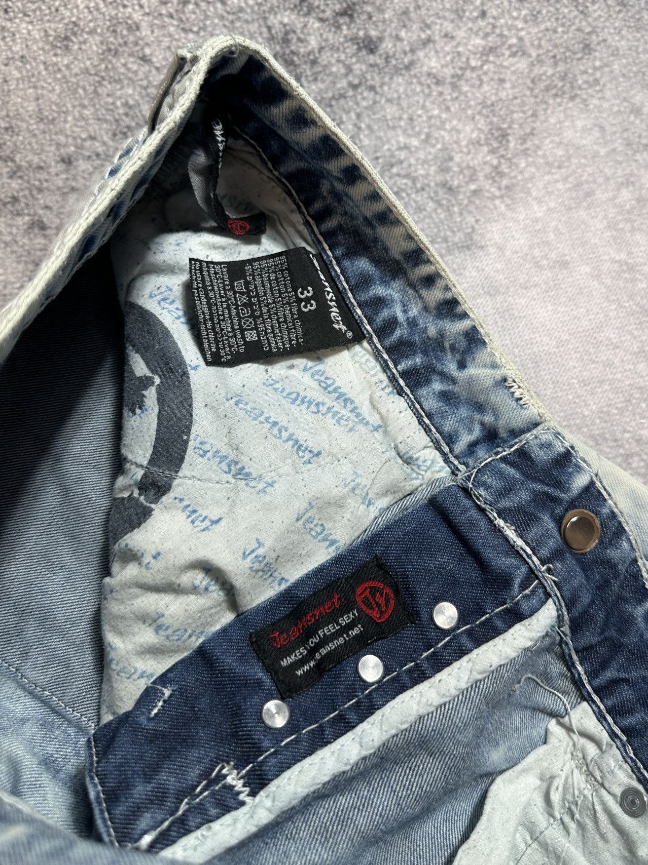 Japanese Brand × Vintage Y2K Jeansnet Denim Streetwear Style Casual Jeans USA L Rare Size US 33 - 5 Thumbnail