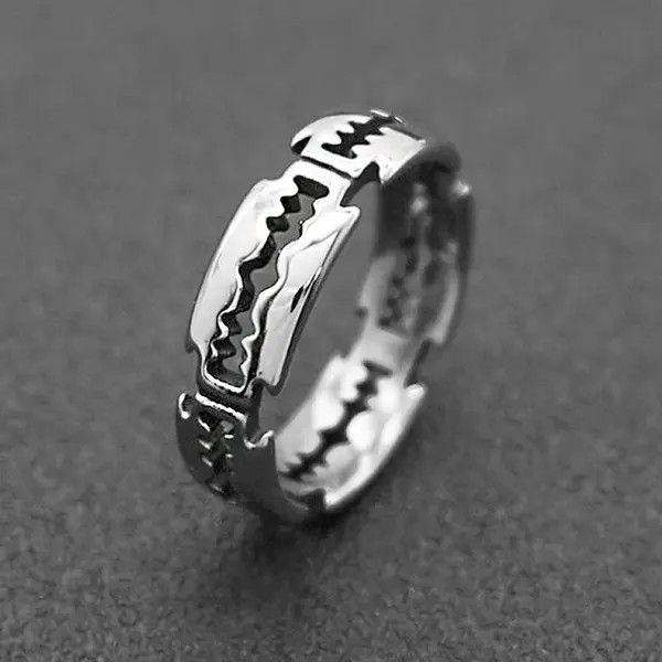 Designer × Jewelry Men Razor Blade Ring Size ONE SIZE - 4 Thumbnail