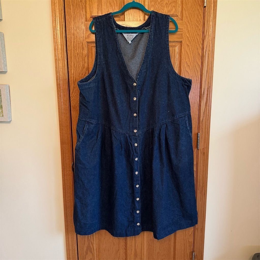 Ann Taylor Truly Yours Vintage Denim Sleeveless Dress Plus Size 26 3X Size XL / US 12-14 / IT 48-50 - 1 Thumbnail