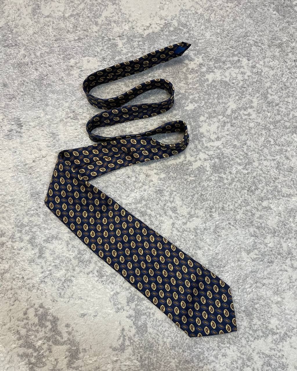 Bally Bally 100% Silk Tie Paisley Navy Gold Luxury Vintage Size ONE SIZE - 1 Thumbnail