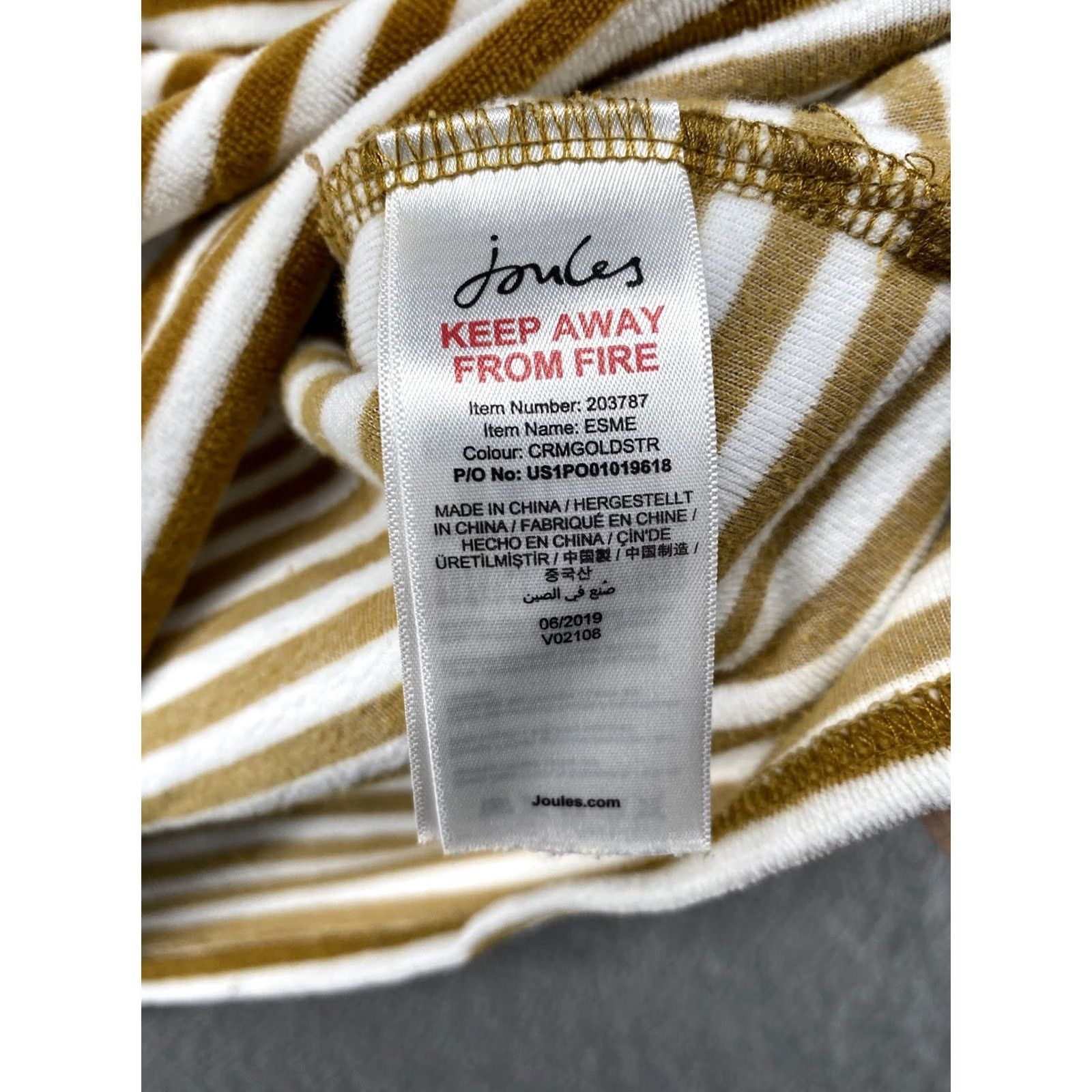 Vintage Joules Esme Gold Striped Velour Velvet Sweatshirt Womens Size 12 Size XL / US 12-14 / IT 48-50 - 4 Thumbnail