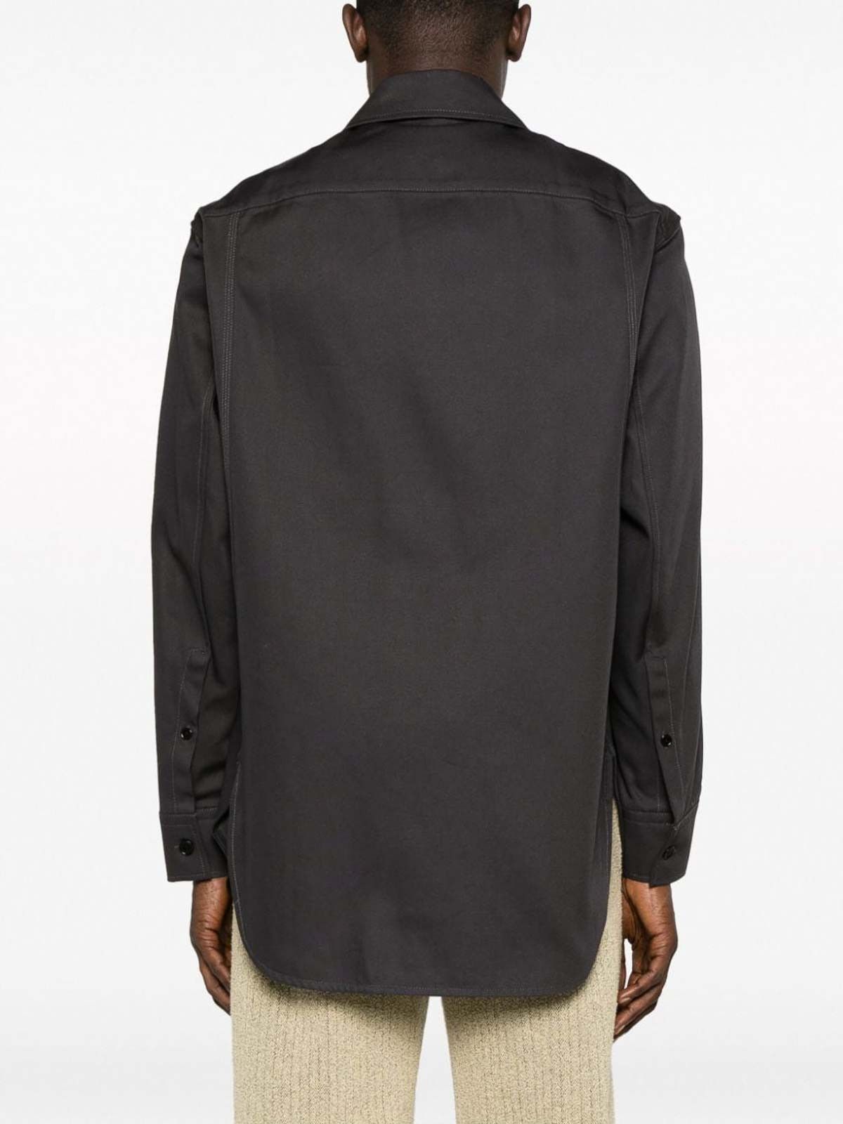 Lanvin o1y0225 Solid Color Shirt in Dark Grey Size US S / EU 44-46 / 1 - 4 Thumbnail