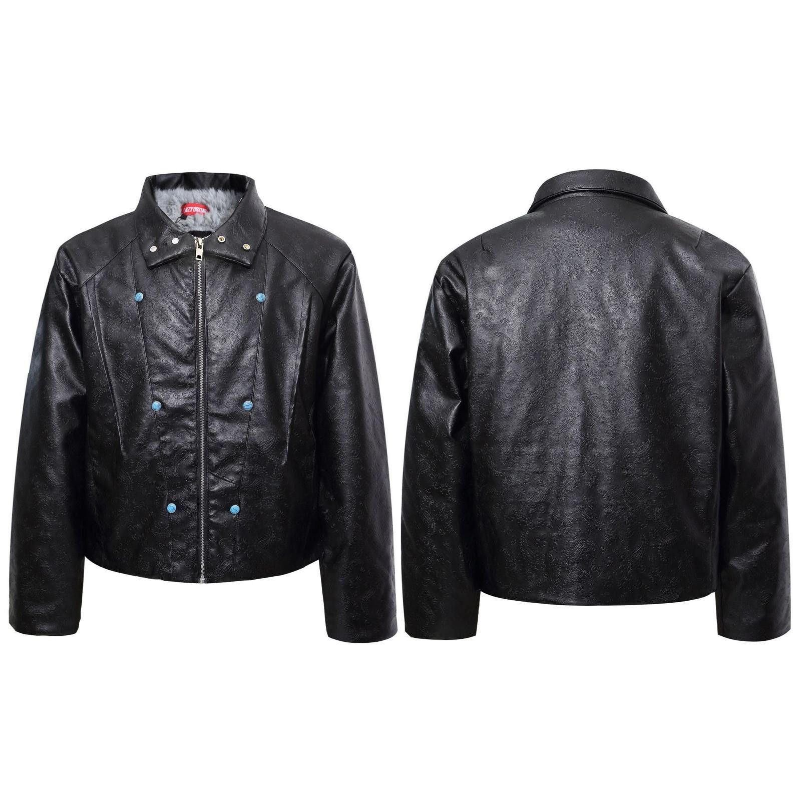 Japanese Brand Black Faux Leather Faux Fur Lined Jacket, Winter Outerwear Size M / US 6-8 / IT 42-44 - 5 Thumbnail