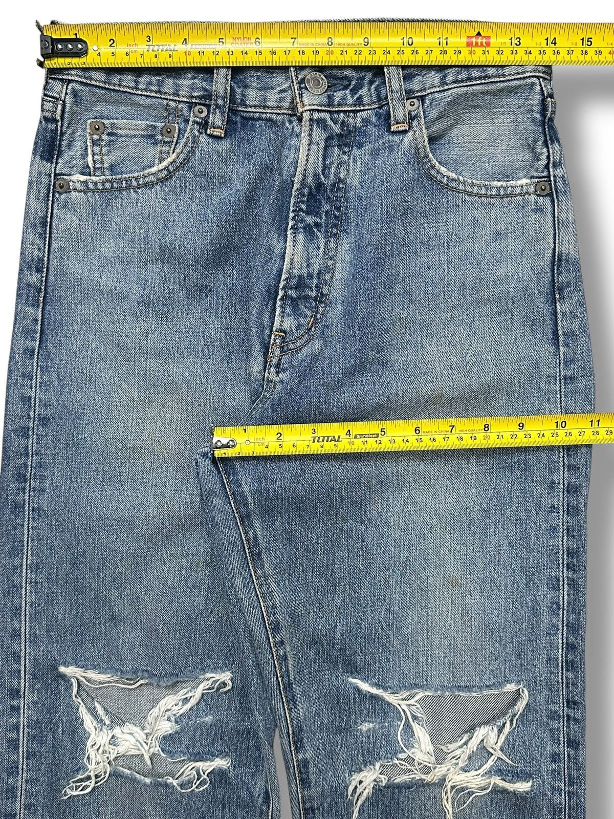 Japanese Brand Vintage Ungrid Classic Straight Fit Distressed Knees & Faded Size US 28 / EU 44 - 20 Thumbnail