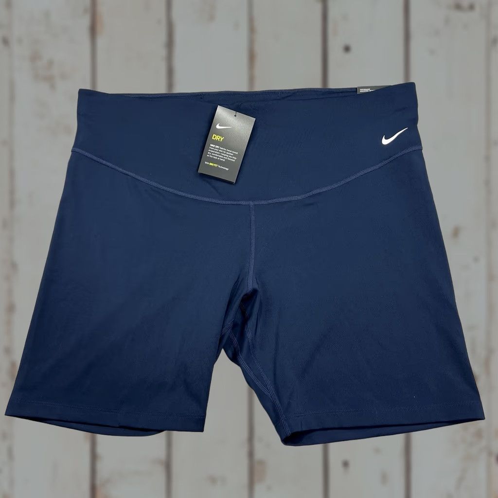 Nike Nike One Shorts Women’s 2X Dri-FIT High-Waisted 7" Biker DD0425-451 Blue NWT NEW Size 40" / US 18 - 1 Thumbnail