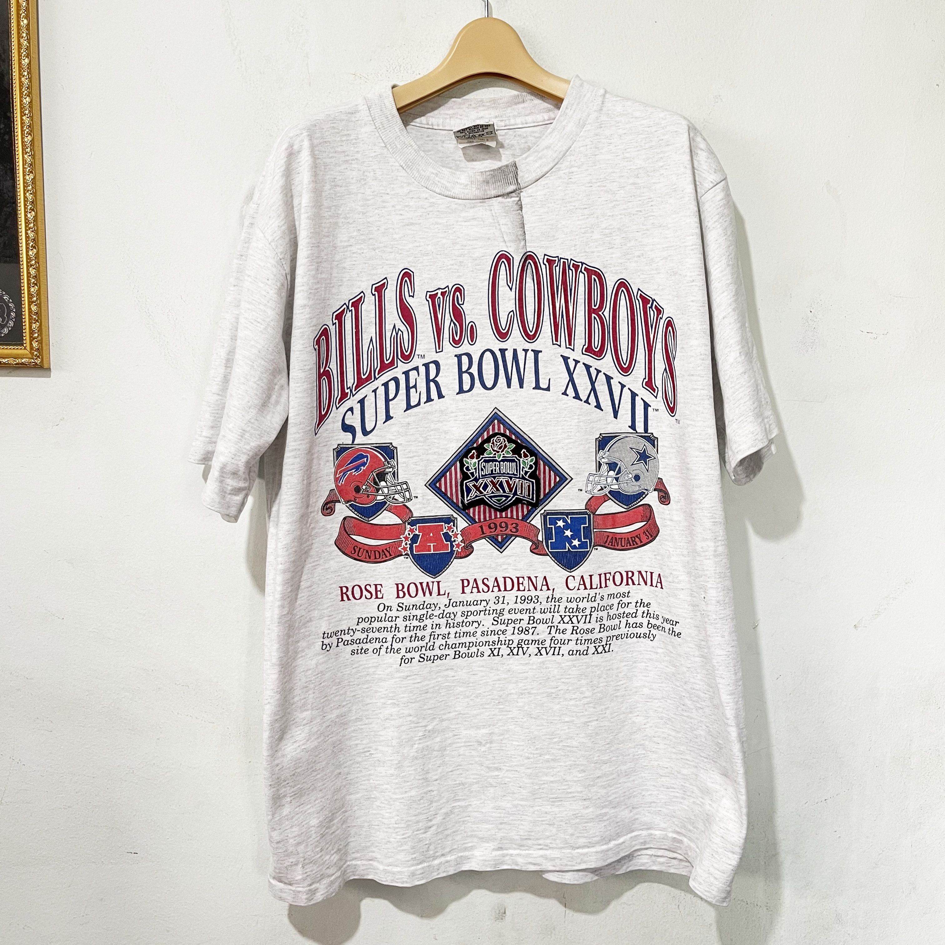 NFL Vintage 1993 Bills vs Cowboys NFL Super Bowl XXVII T-Shirt Size US L / EU 52-54 / 3 - 1 Thumbnail