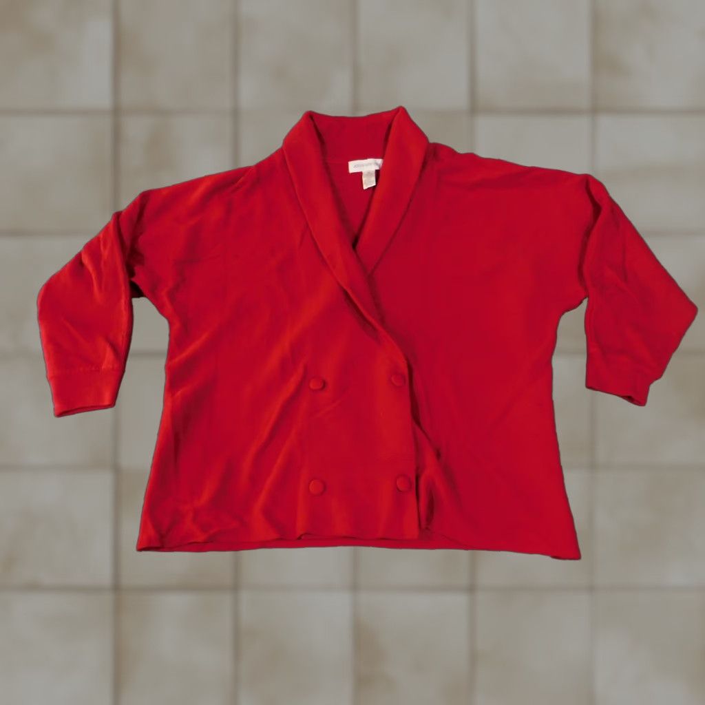 Jones New York Jones New York Sweater Cardigan Women's 3X Red Knit Wool Acrylic Rib Button V-Neck Long Sleeve Plus Size Classic Casual Winter Fall Spring 3X Womens Size XXL / US 16-18 / IT 52-54 - 1 Thumbnail