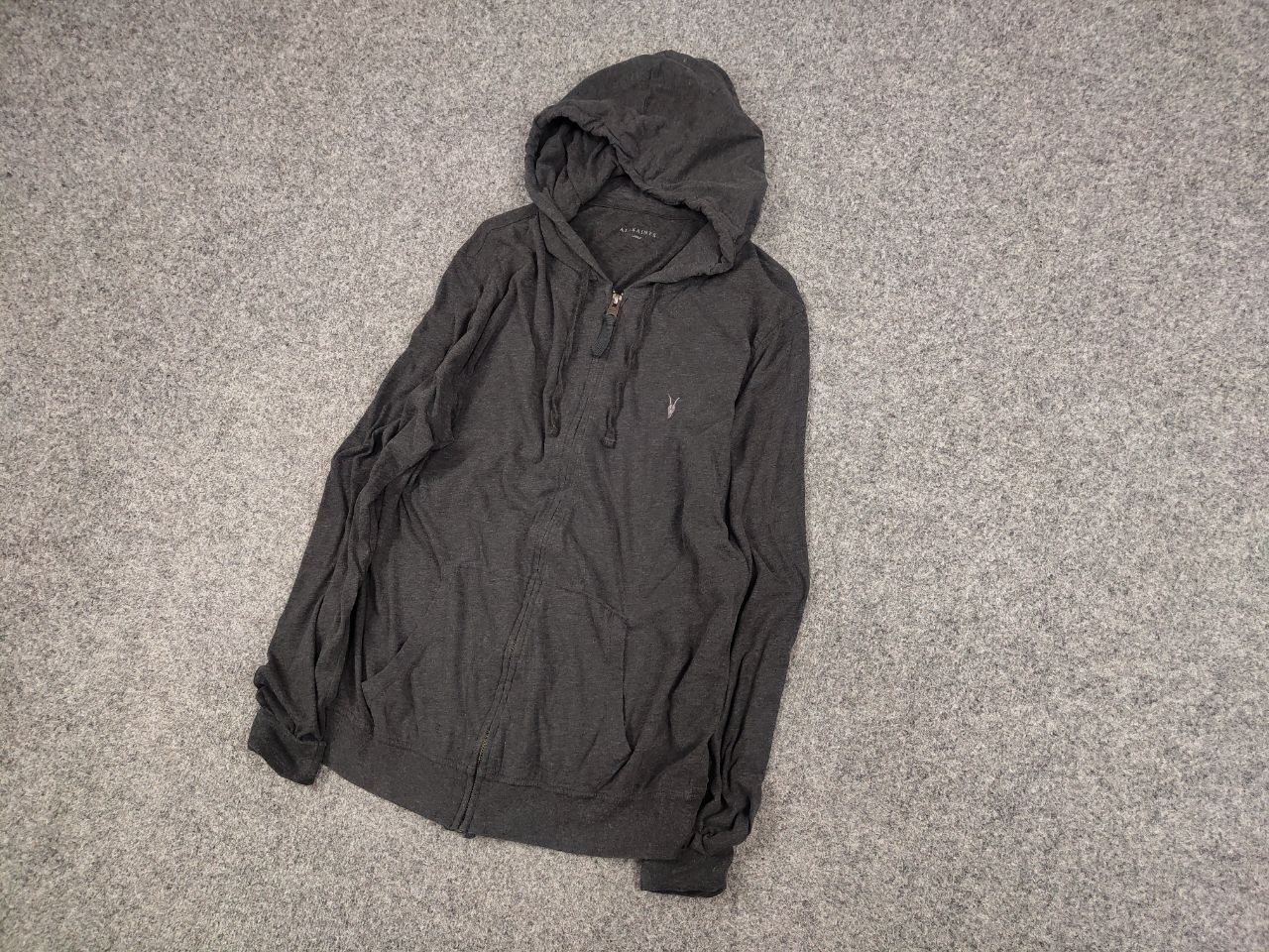 Allsaints Allsaints Brace Dark Gray Full Zip Light Hoodie Size US L / EU 52-54 / 3 - 3 Thumbnail